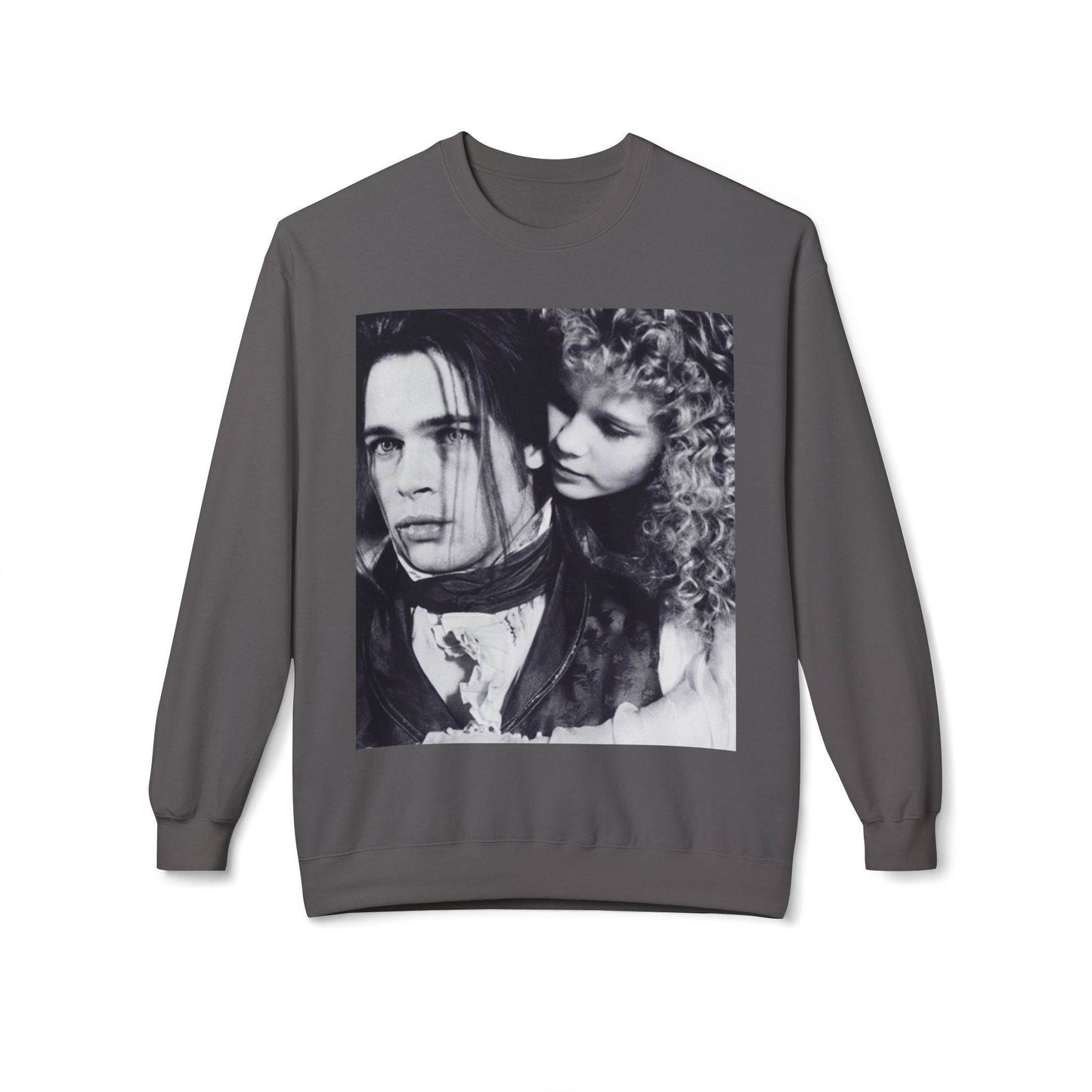 Vampire Romance Fleece Crewneck Sweatshirt, Cozy Sweatshirt, Gothic Fashion, Unisex Gift, Movie Lover Apparel, Halloween Outfit - IntuitiveEncBoutique