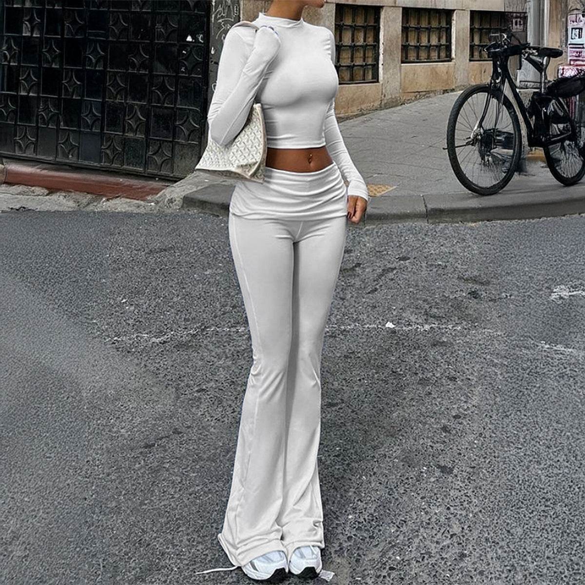 Spicy Style Long Sleeve T-Shirt and Yoga Pants Set for Women - IntuitiveEncBoutique