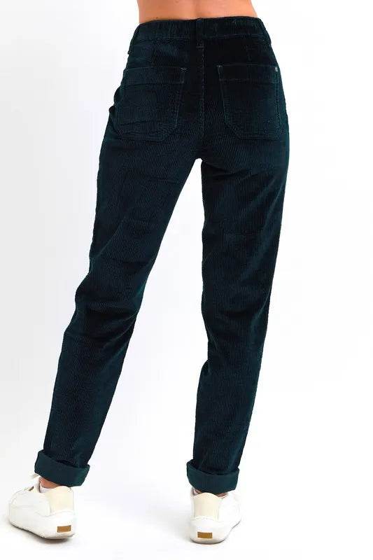 Judy Blue Full Size High Waist Corduroy Cuffed Jogger Plus Size - IntuitiveEncBoutique