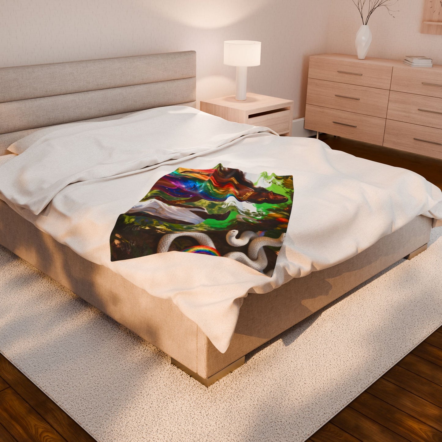 Throw Blanket - Damballah and Ayida Wedo Serpent Spirits Design