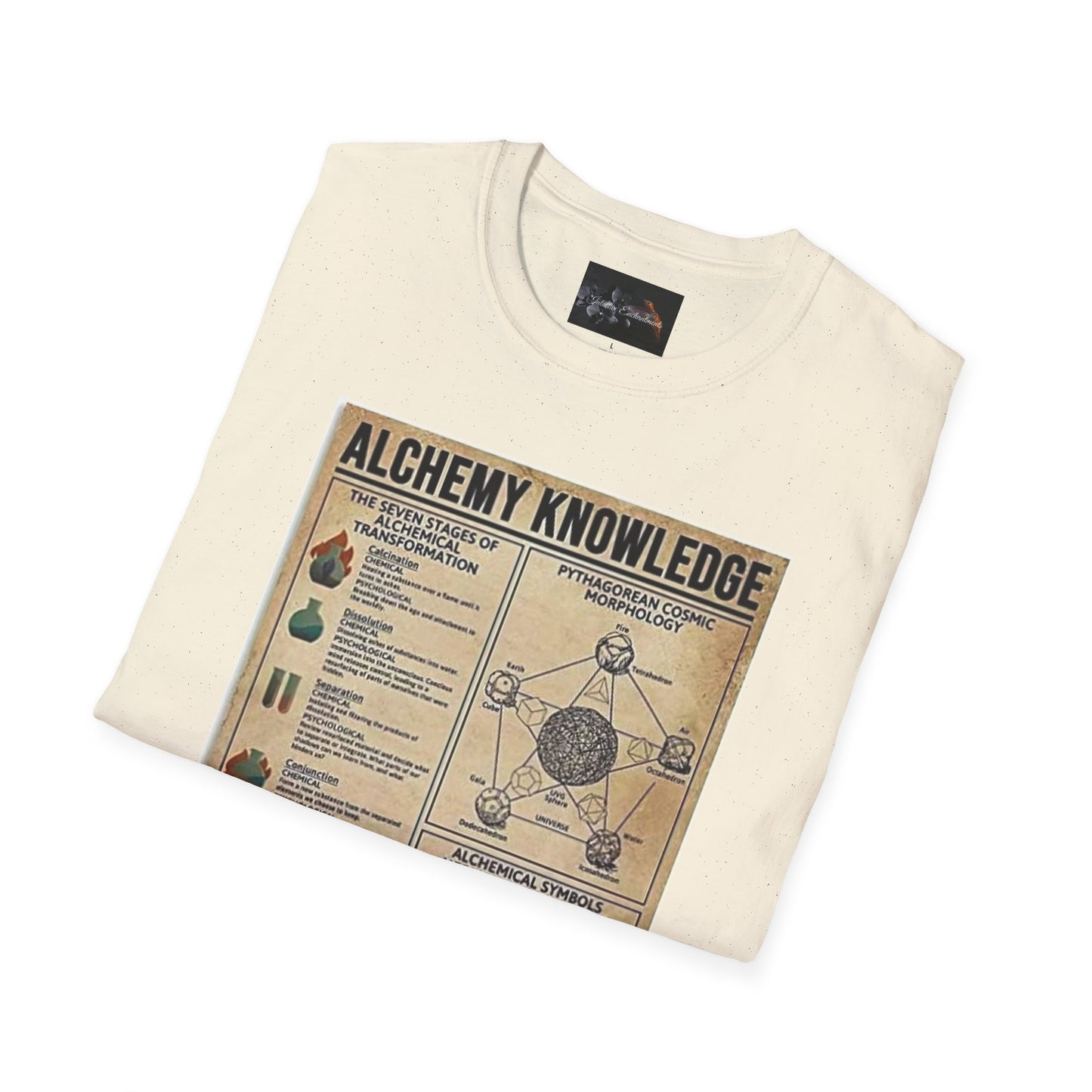 Alchemy Knowledge Unisex T-Shirt, Vintage-style Graphic Tee, Gift for Historians, Science Lovers, Unique Learning Shirt, Educational Apparel