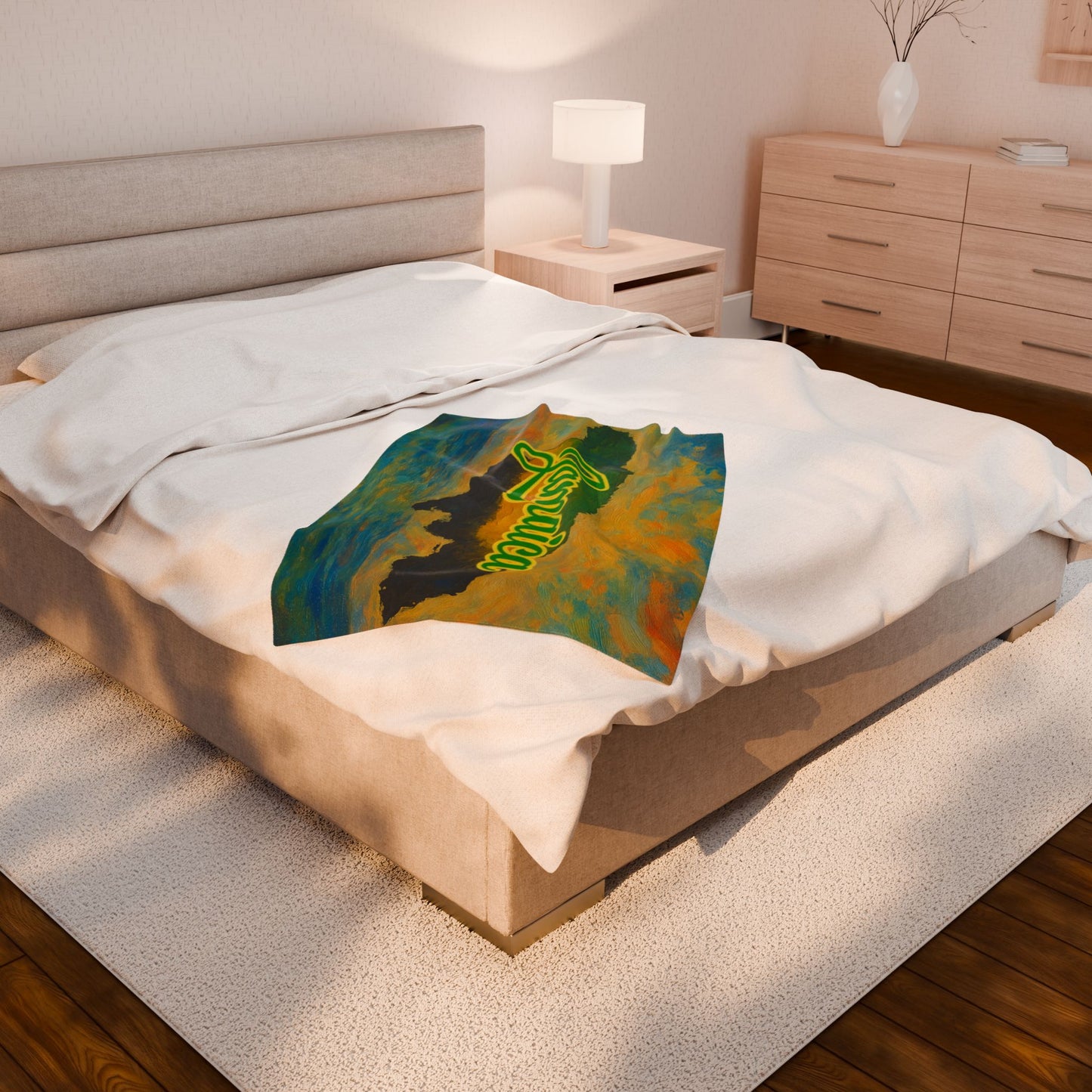 Jamaican Velveteen Plush Blanket, Cozy Soft Throw for Home, Jamaican Decor, Travel Souvenir, Beach & Relaxation Gift, Great for Celebrations