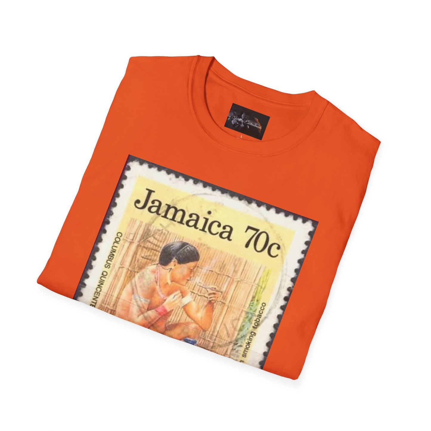 Vintage Jamaica Stamp Tee, Softstyle T-Shirt, Unisex Graphic Tee, Bohemian Style Shirt, Travel Lovers Apparel, Cool Gift Idea