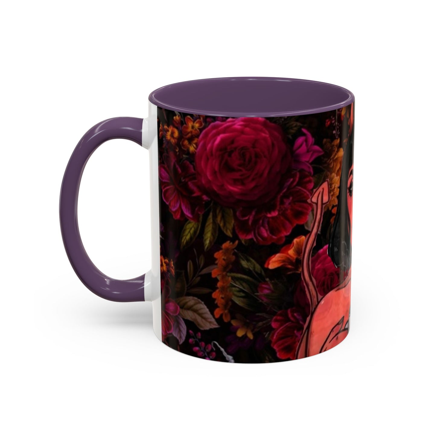Gothic Floral Accent Coffee Mug - Perfect for Coffee Lovers, Gift for Birthdays, Drama Queen Decor, Unique Art Mug