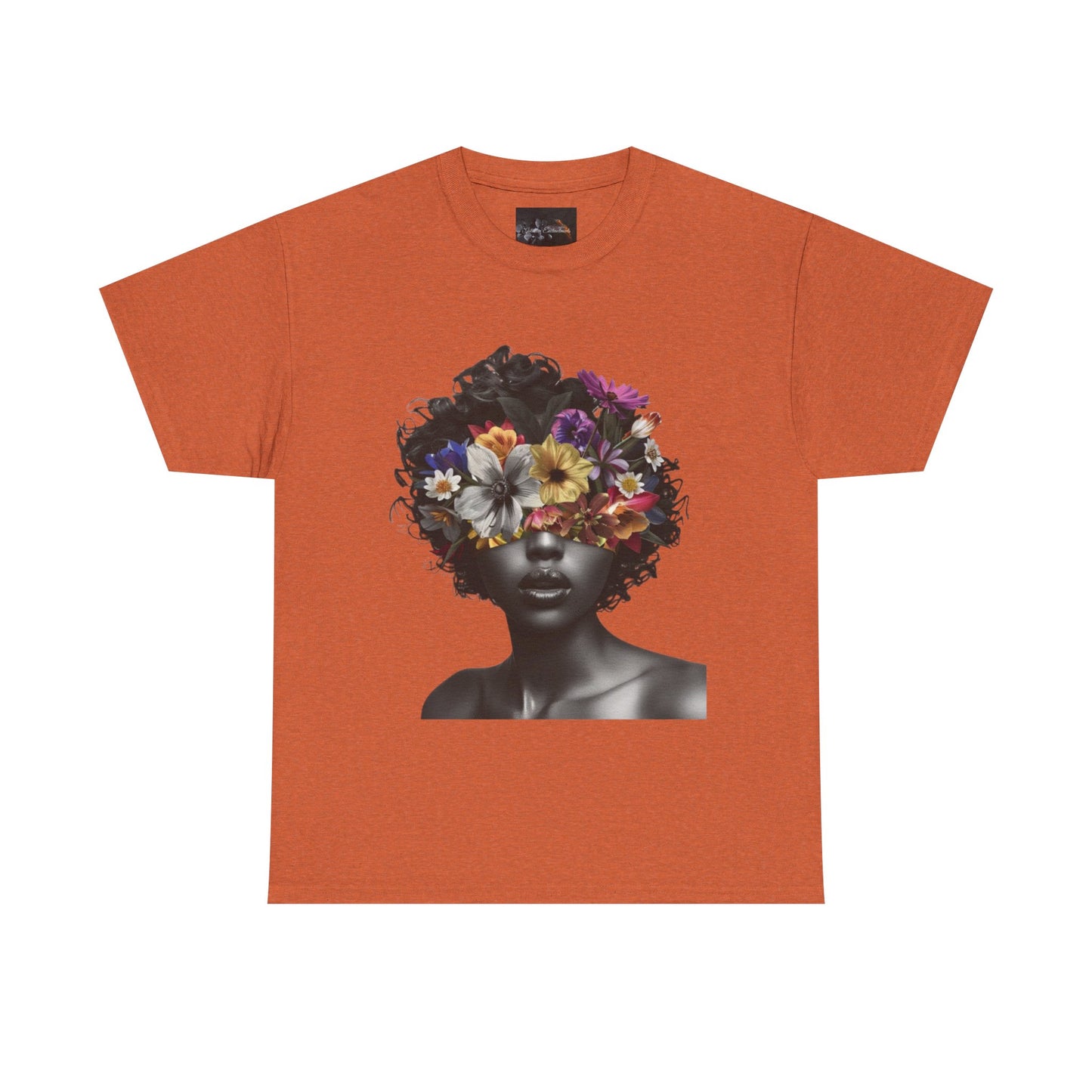 Floral Goddess Unisex Heavy Cotton Tee | Flower Graphic Tee, Boho Style, Casual Wear, Unique Gift, Art Tee