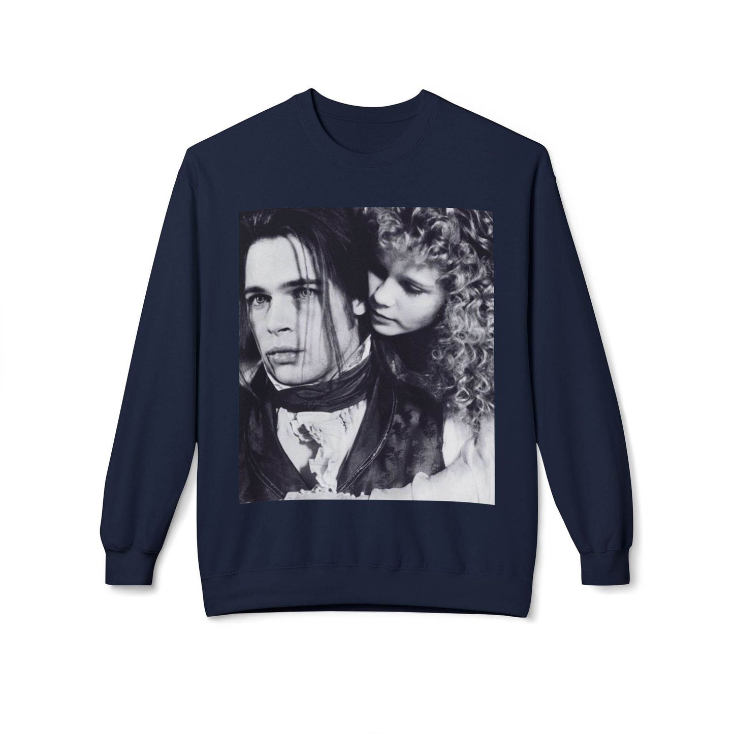Vampire Romance Fleece Crewneck Sweatshirt, Cozy Sweatshirt, Gothic Fashion, Unisex Gift, Movie Lover Apparel, Halloween Outfit - IntuitiveEncBoutique