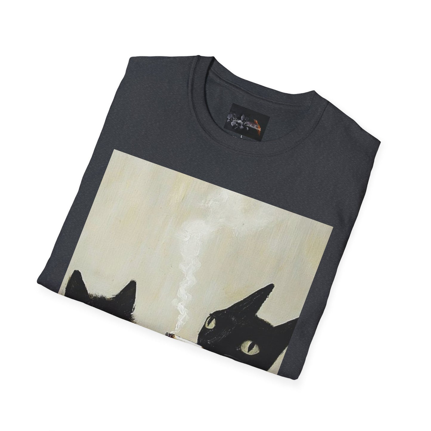 Cool Cat Art Unisex Softstyle T-Shirt, Vintage Cat Illustration, Perfect Gift for Cat Lovers, Casual Streetwear, Unique Pet Tee