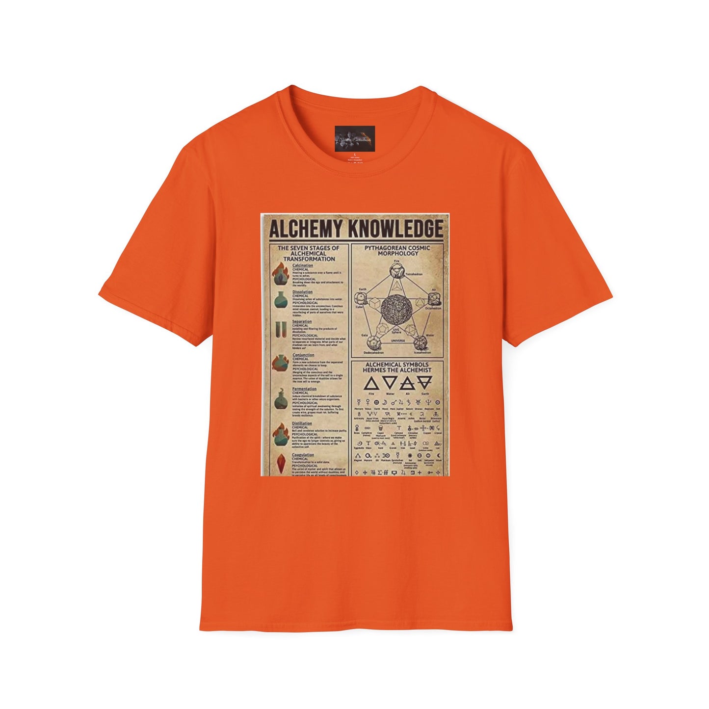 Alchemy Knowledge Unisex T-Shirt, Vintage-style Graphic Tee, Gift for Historians, Science Lovers, Unique Learning Shirt, Educational Apparel