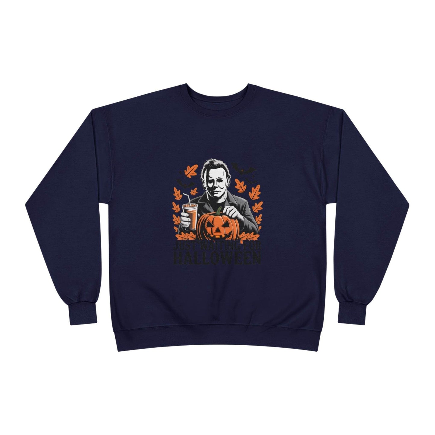 Halloween Sweatshirt - Just Waiting for Halloween | Unisex Crewneck Pullover, Fall Fashion, Halloween Gift, Cozy Sweater, Eco-Friendly Wear - IntuitiveEncBoutique