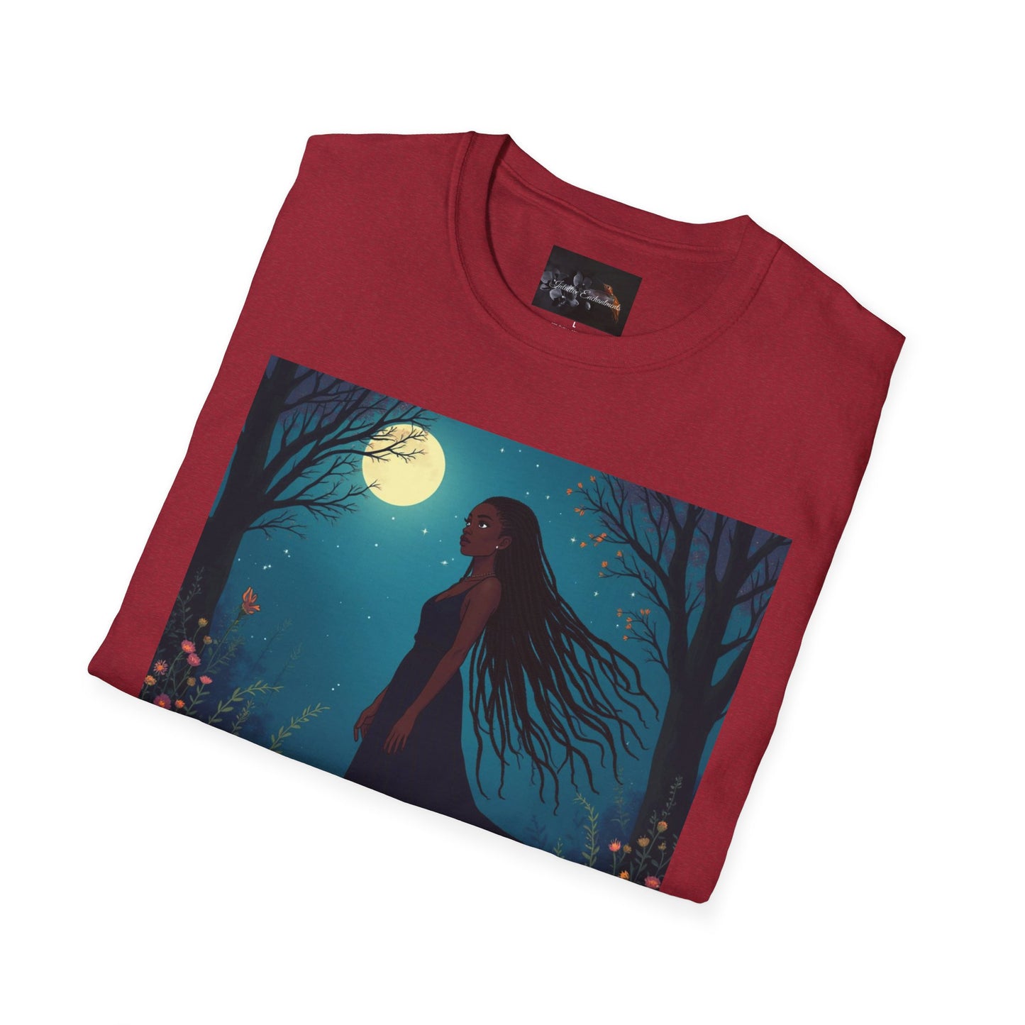 Moonlit Silhouette Unisex T-Shirt, Softstyle Tee for Nature Lovers, Perfect for Gifts and Everyday Wear