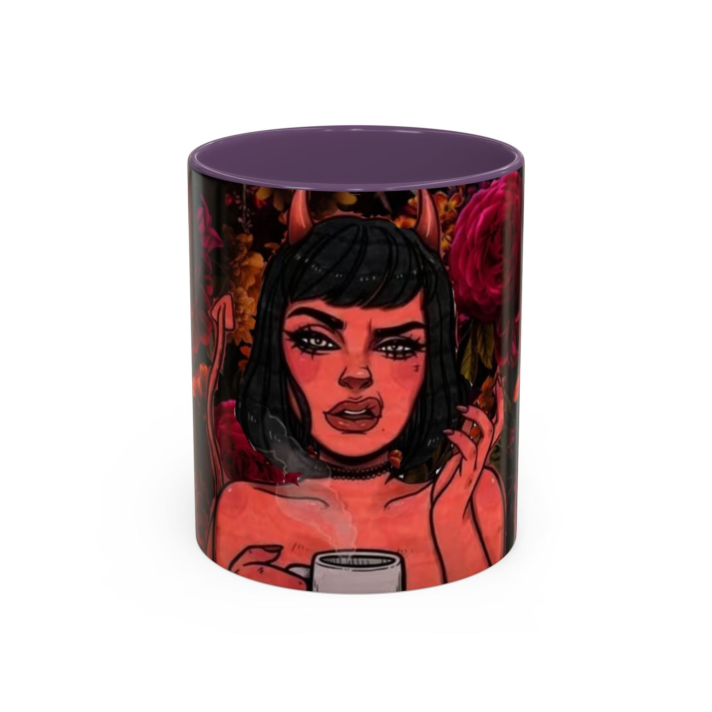 Gothic Floral Accent Coffee Mug - Perfect for Coffee Lovers, Gift for Birthdays, Drama Queen Decor, Unique Art Mug