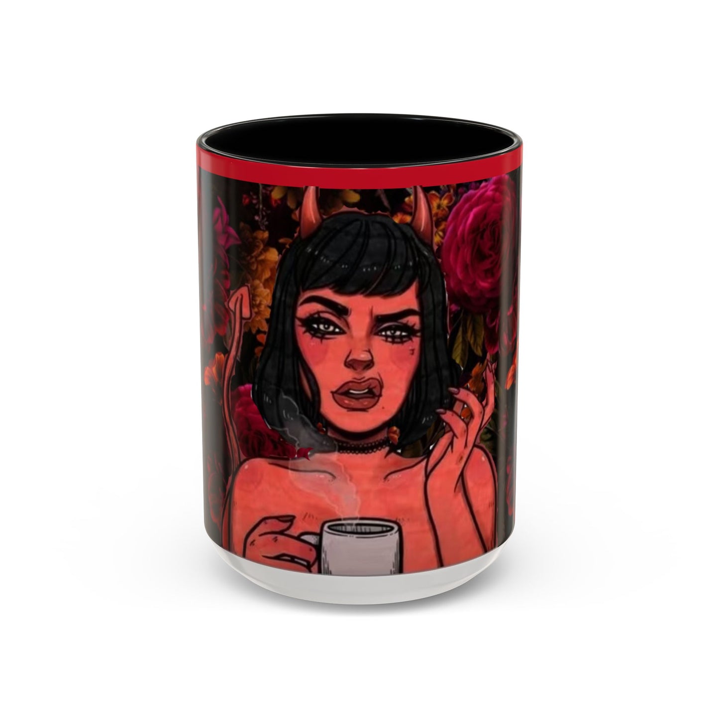 Gothic Floral Accent Coffee Mug - Perfect for Coffee Lovers, Gift for Birthdays, Drama Queen Decor, Unique Art Mug