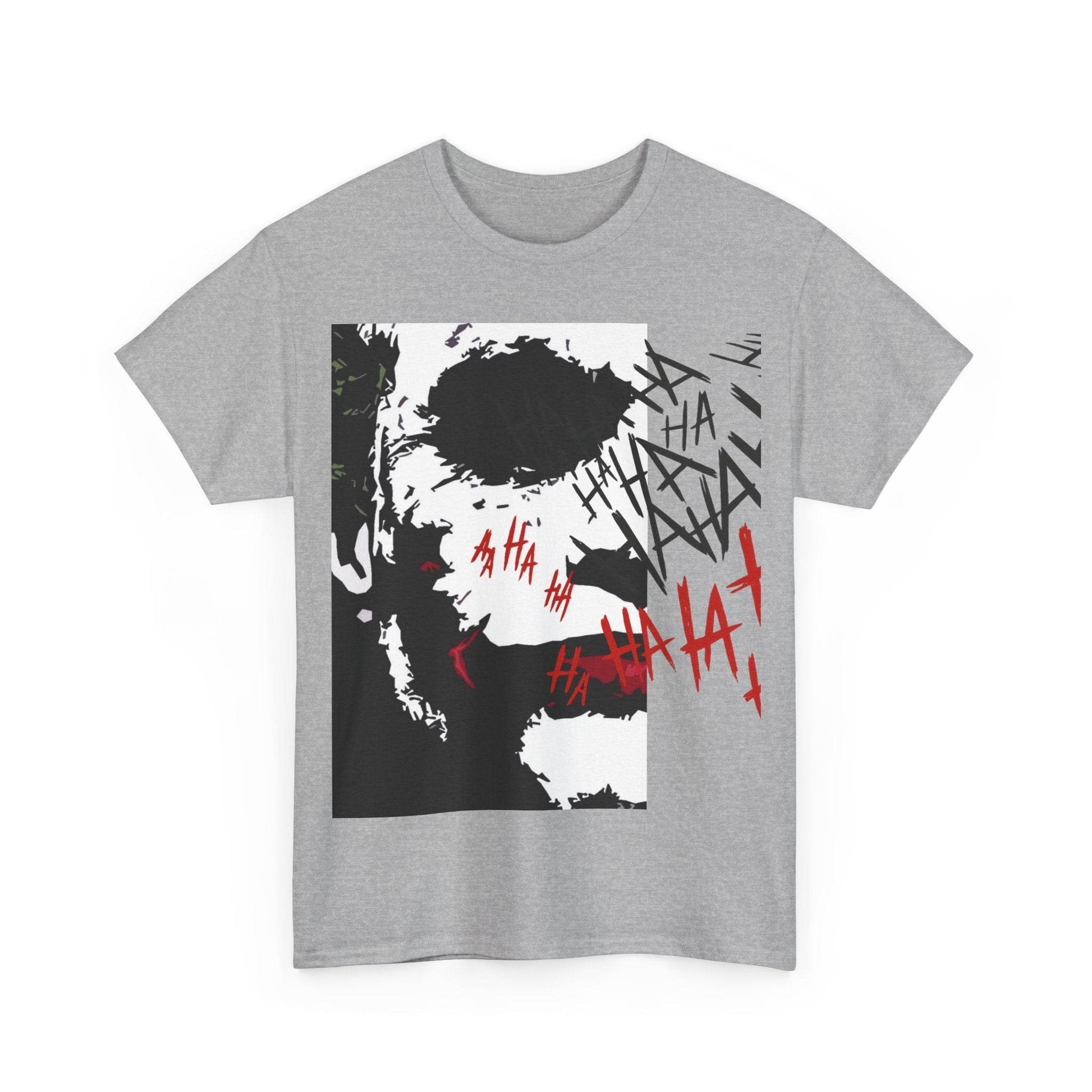 Unisex Heavy Cotton Tee - Joker Inspired Graphic Tee, Casual Wear, Perfect for Halloween, Movie Fans, Gift Idea, Streetwear - IntuitiveEncBoutique