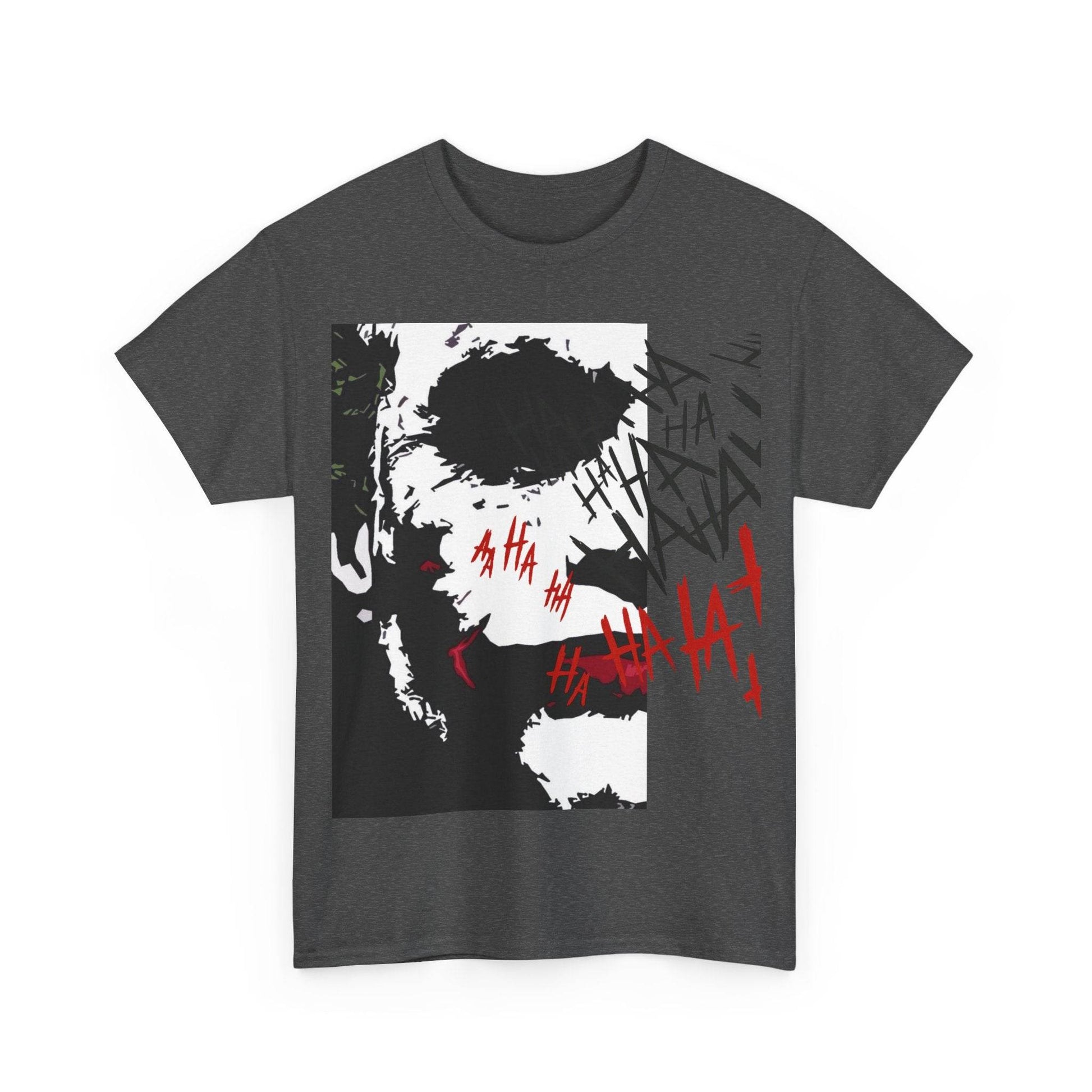 Unisex Heavy Cotton Tee - Joker Inspired Graphic Tee, Casual Wear, Perfect for Halloween, Movie Fans, Gift Idea, Streetwear - IntuitiveEncBoutique