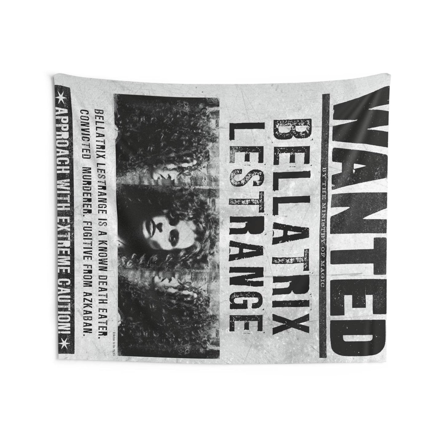 Bellatrix Wanted Indoor Wall Tapestries, Harry Potter Tapestry, Bedroom Decor, Dorm Room - IntuitiveEncBoutique