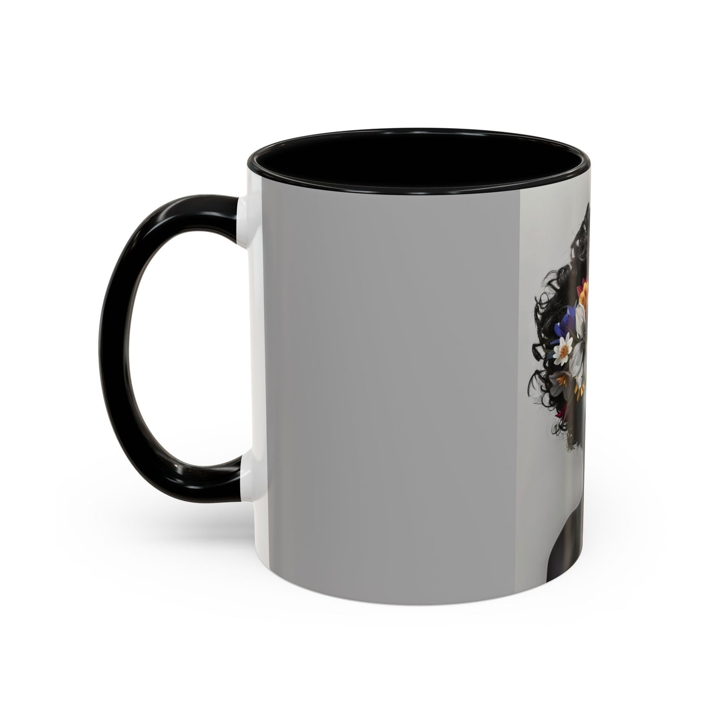 Floral Black Beauty Coffee Mug | Inspirational Drinkware for Coffee Lovers, Unique Gift for Her, Home Decor, Flower Lover's Mug