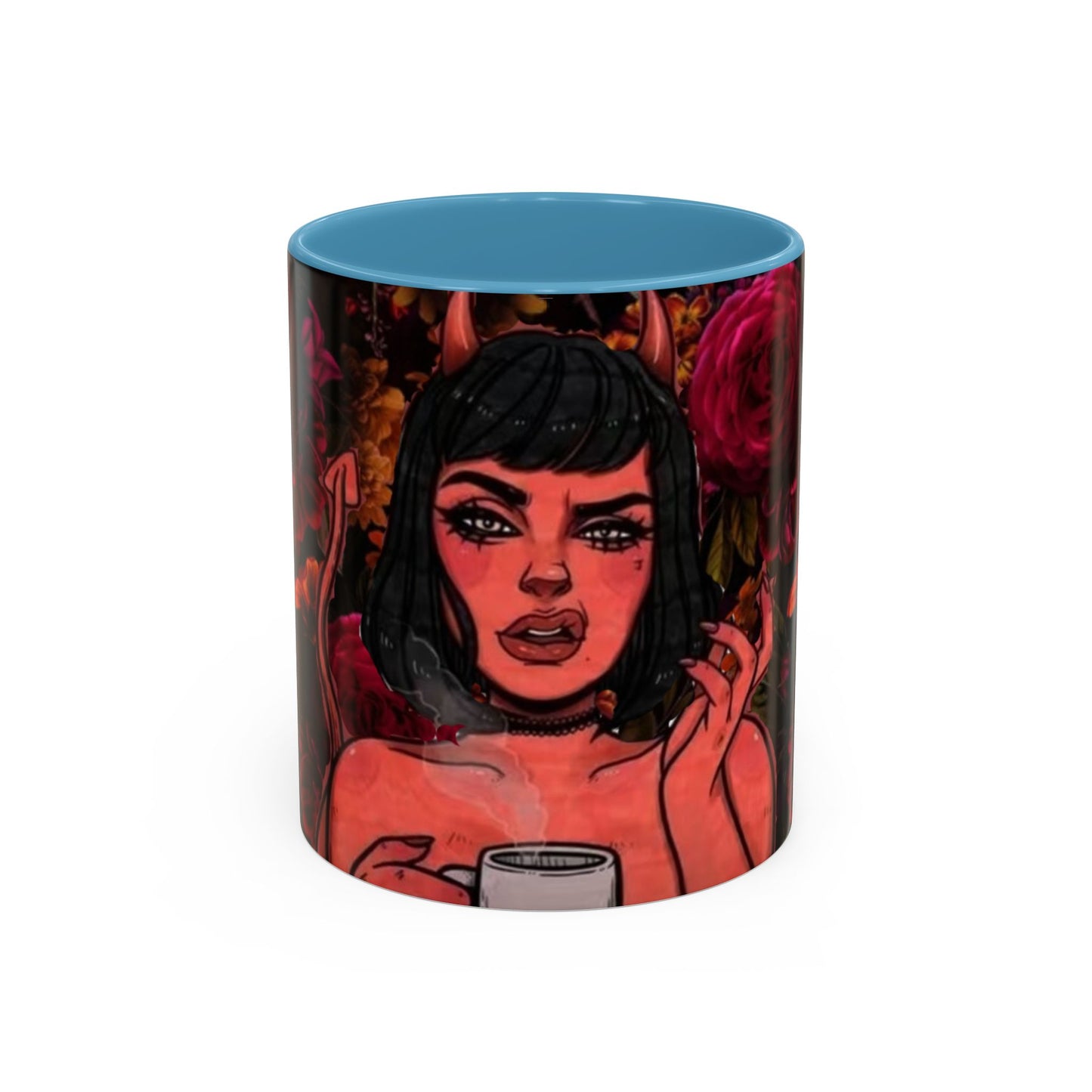 Gothic Floral Accent Coffee Mug - Perfect for Coffee Lovers, Gift for Birthdays, Drama Queen Decor, Unique Art Mug