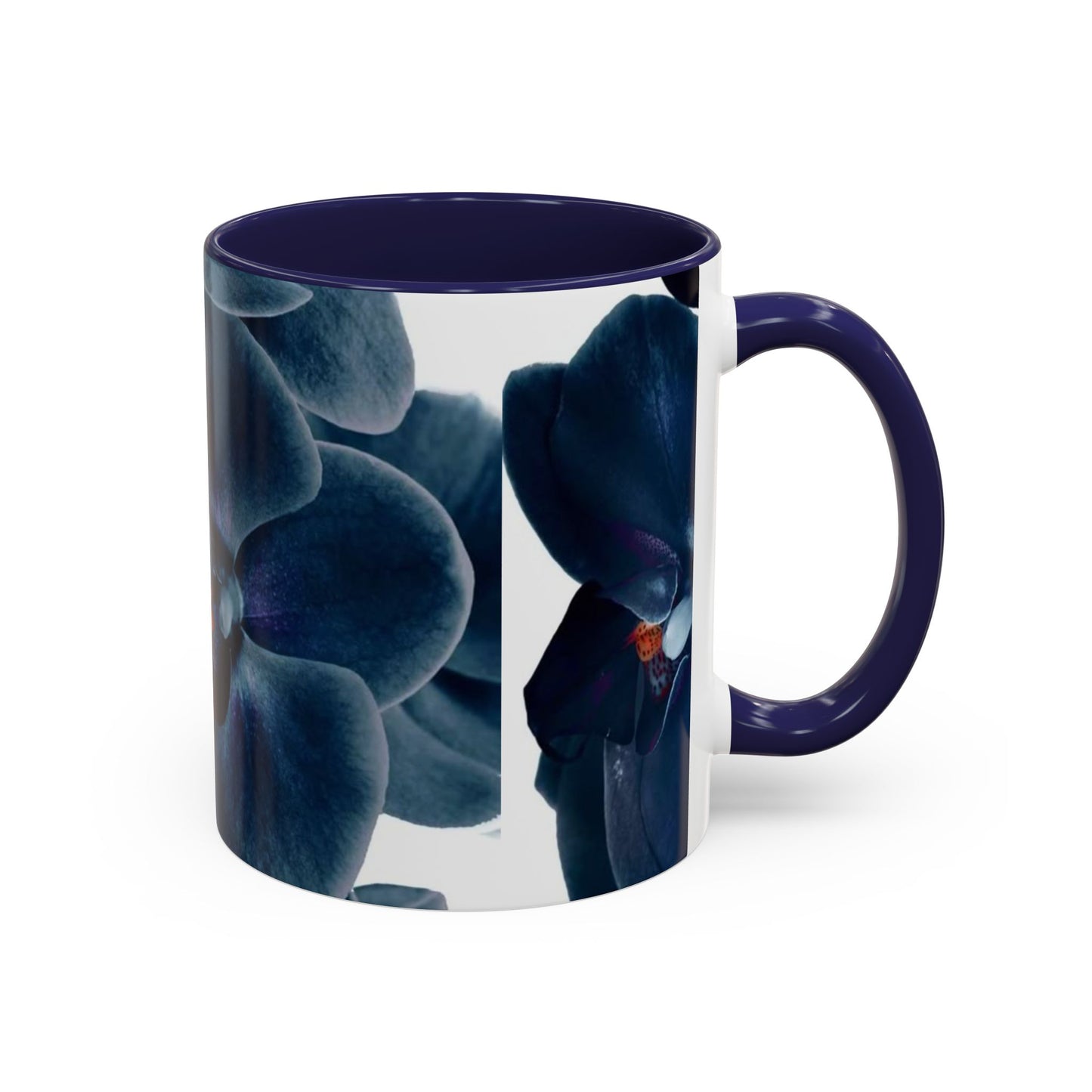Elegant Orchid Accent Coffee Mug: Floral Drinkware for Home, Office, Gift, Mother's Day, Housewarming