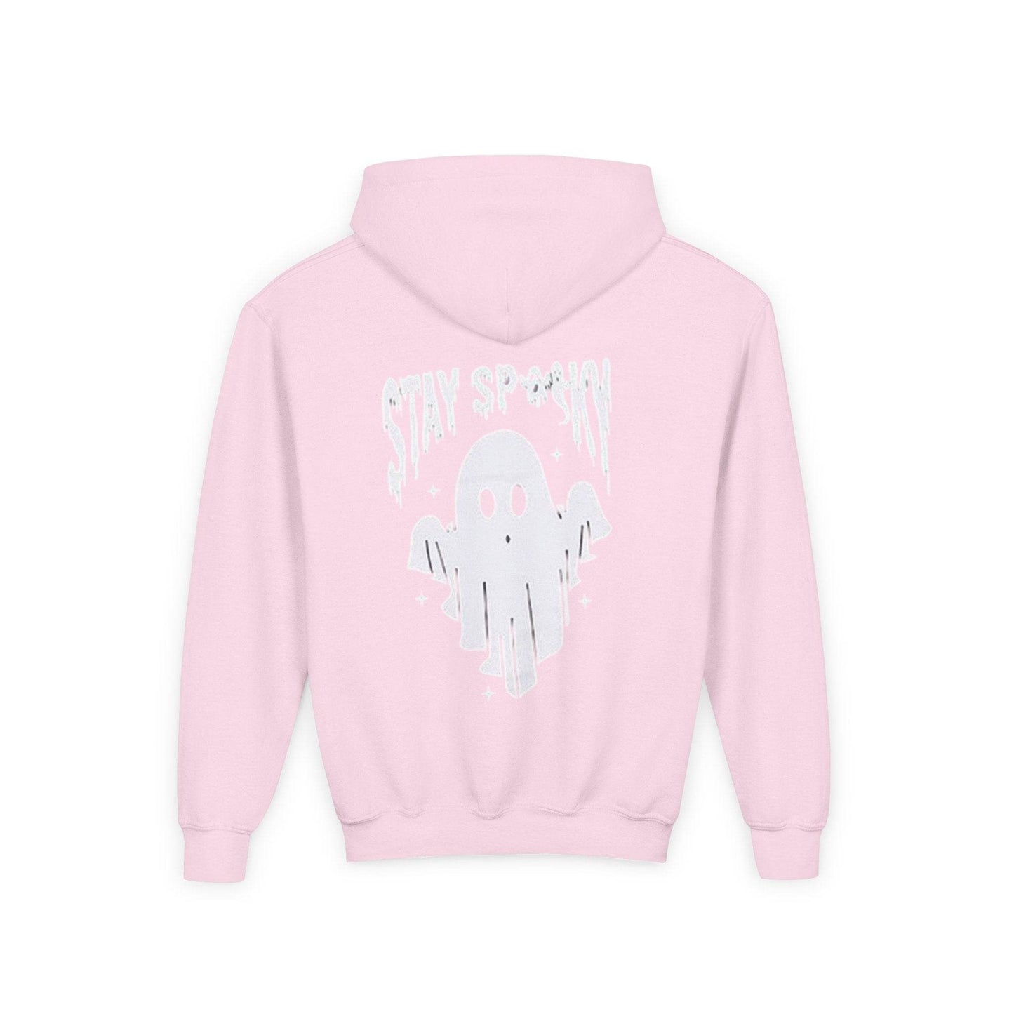 Youth Ghostly Rocker Hoodie - Stay Spooky Sweatshirt, Halloween Apparel, Youth Fashion, Skeleton Design, Cozy Gift - IntuitiveEncBoutique