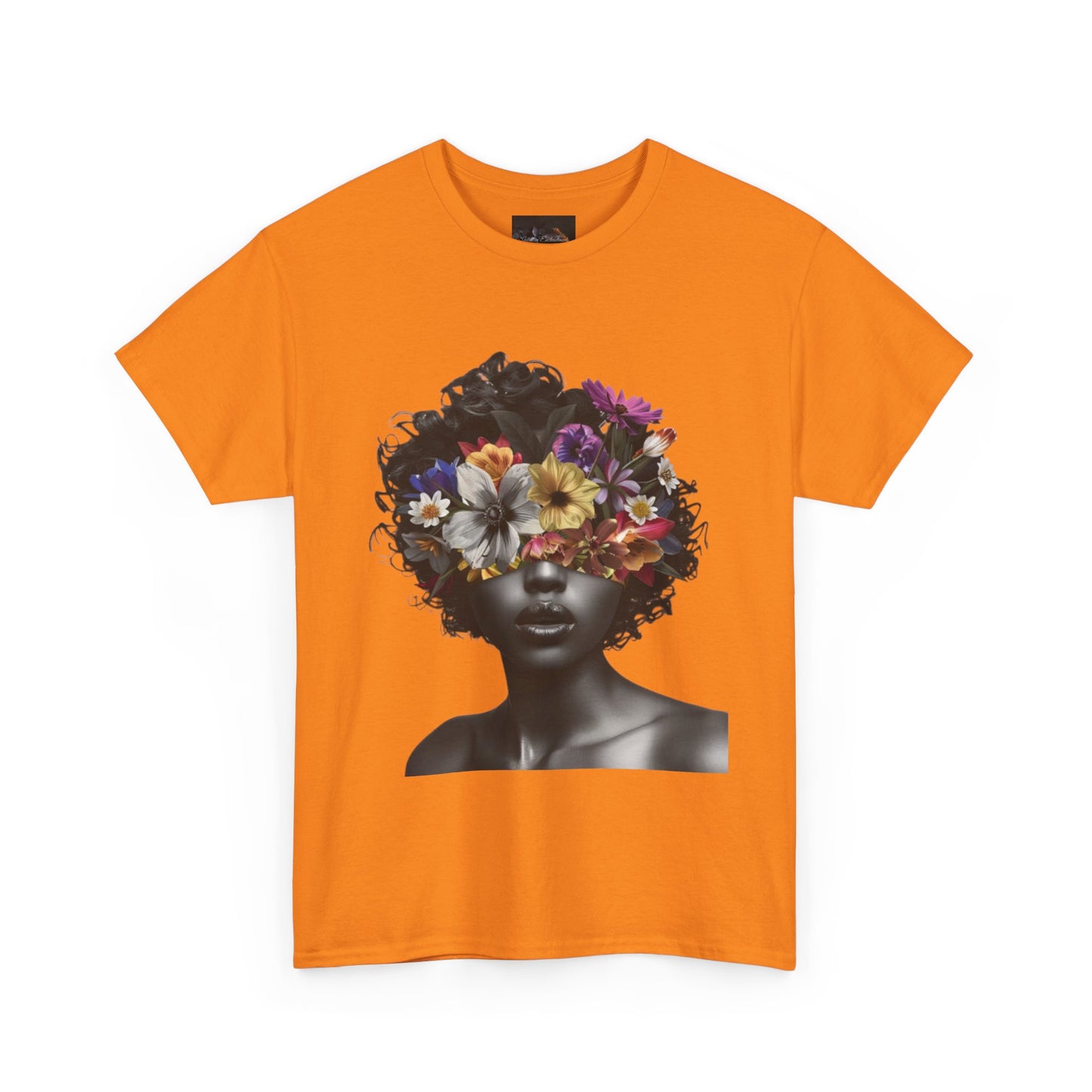Floral Goddess Unisex Heavy Cotton Tee | Flower Graphic Tee, Boho Style, Casual Wear, Unique Gift, Art Tee