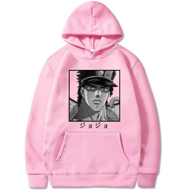 JOJO's Bizarre Adventure Anime Print Hooded Sweatshirt Unisex Long Sleeve Casual Jacket - IntuitiveEncBoutique