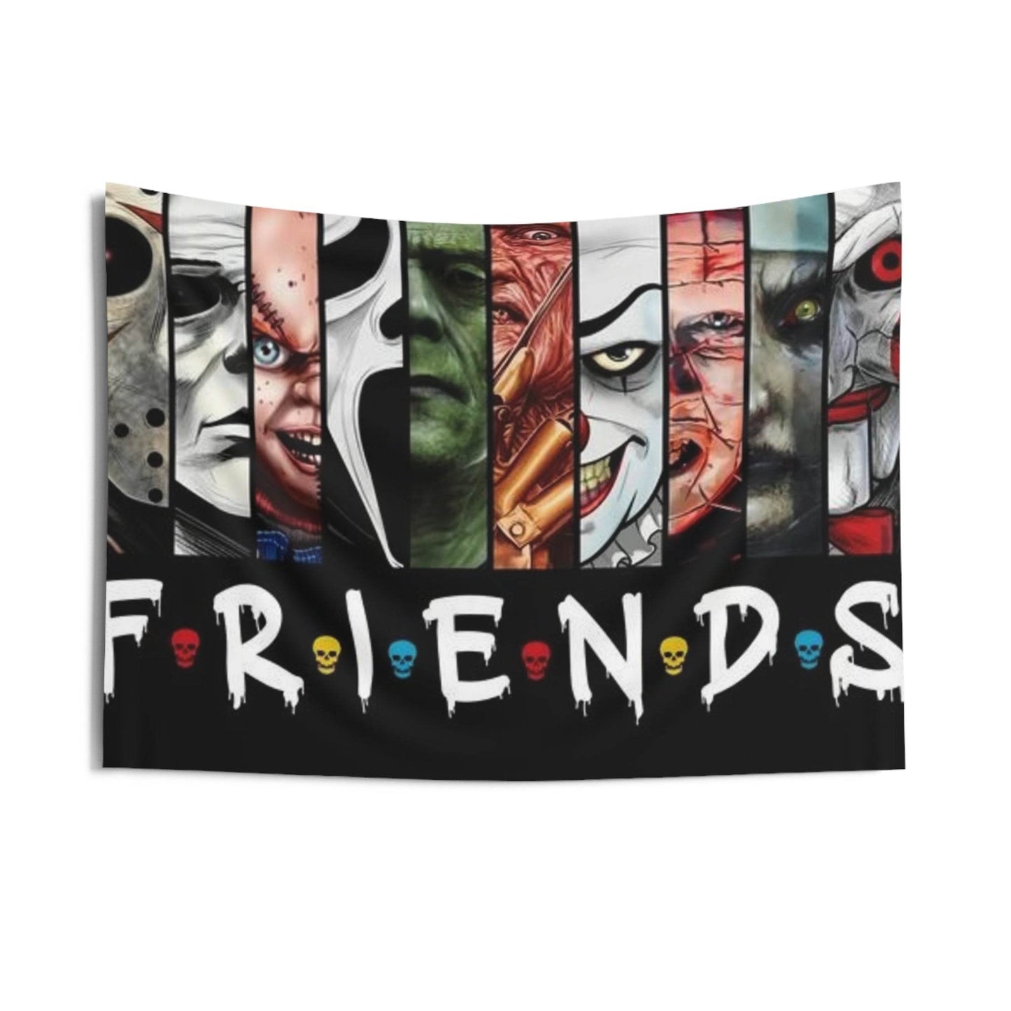 Horror Movie Friends Wall Tapestry, Cozy Room Décor - IntuitiveEncBoutique