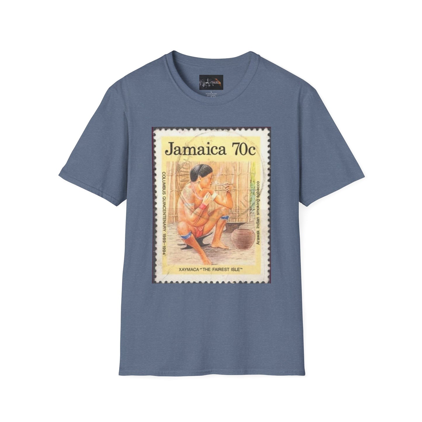 Vintage Jamaica Stamp Tee, Softstyle T-Shirt, Unisex Graphic Tee, Bohemian Style Shirt, Travel Lovers Apparel, Cool Gift Idea