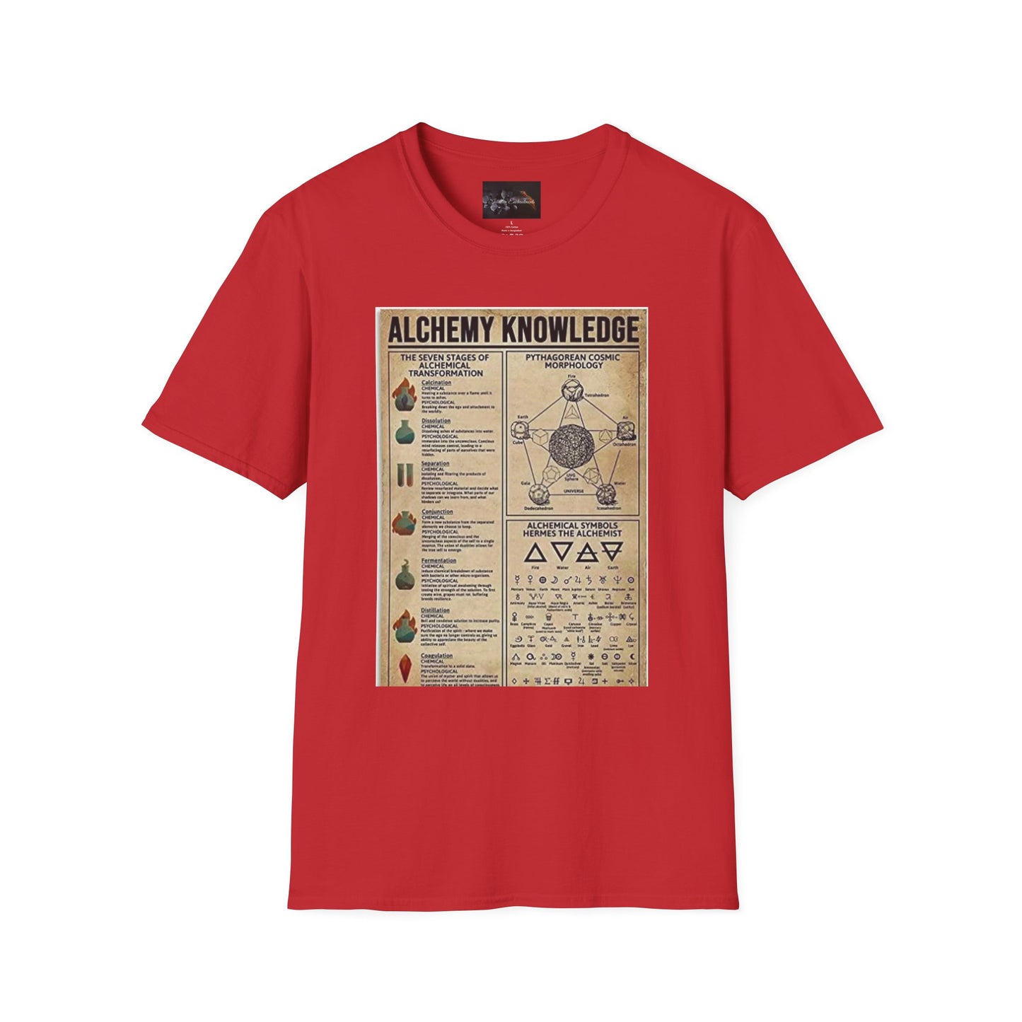 Alchemy Knowledge Unisex T-Shirt, Vintage-style Graphic Tee, Gift for Historians, Science Lovers, Unique Learning Shirt, Educational Apparel