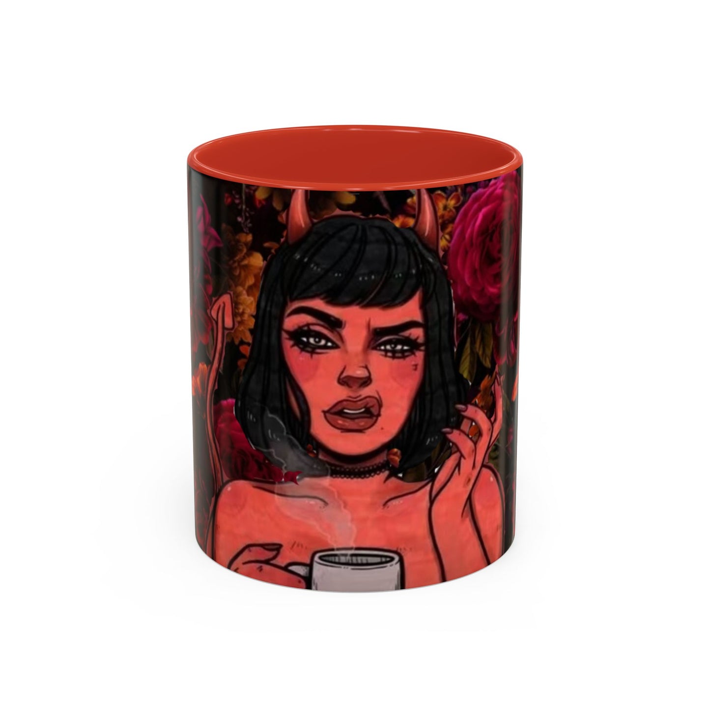 Gothic Floral Accent Coffee Mug - Perfect for Coffee Lovers, Gift for Birthdays, Drama Queen Decor, Unique Art Mug