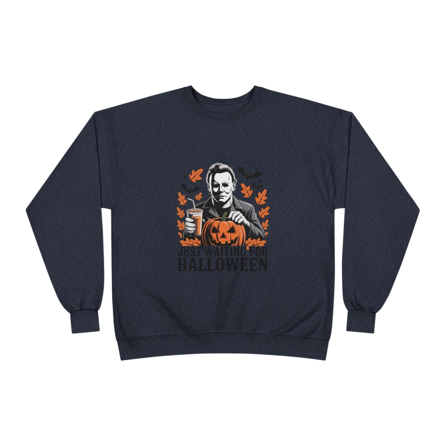 Halloween Sweatshirt - Just Waiting for Halloween | Unisex Crewneck Pullover, Fall Fashion, Halloween Gift, Cozy Sweater, Eco-Friendly Wear - IntuitiveEncBoutique