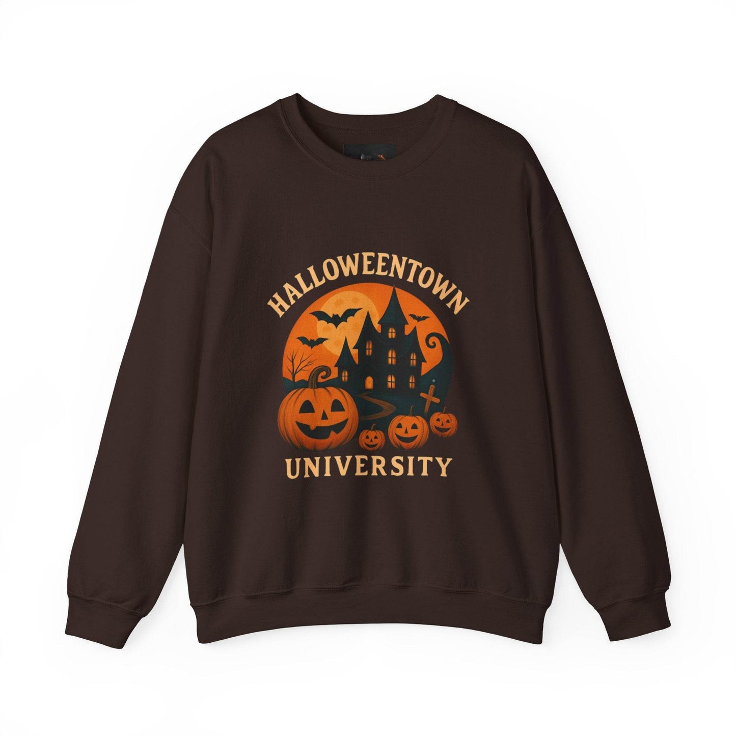 Halloween Town Crewneck Sweatshirt, Cozy Sweatshirt for Fall, Unisex Halloween Apparel, Spooky Season Gift, Halloween University Sweatshirt - IntuitiveEncBoutique