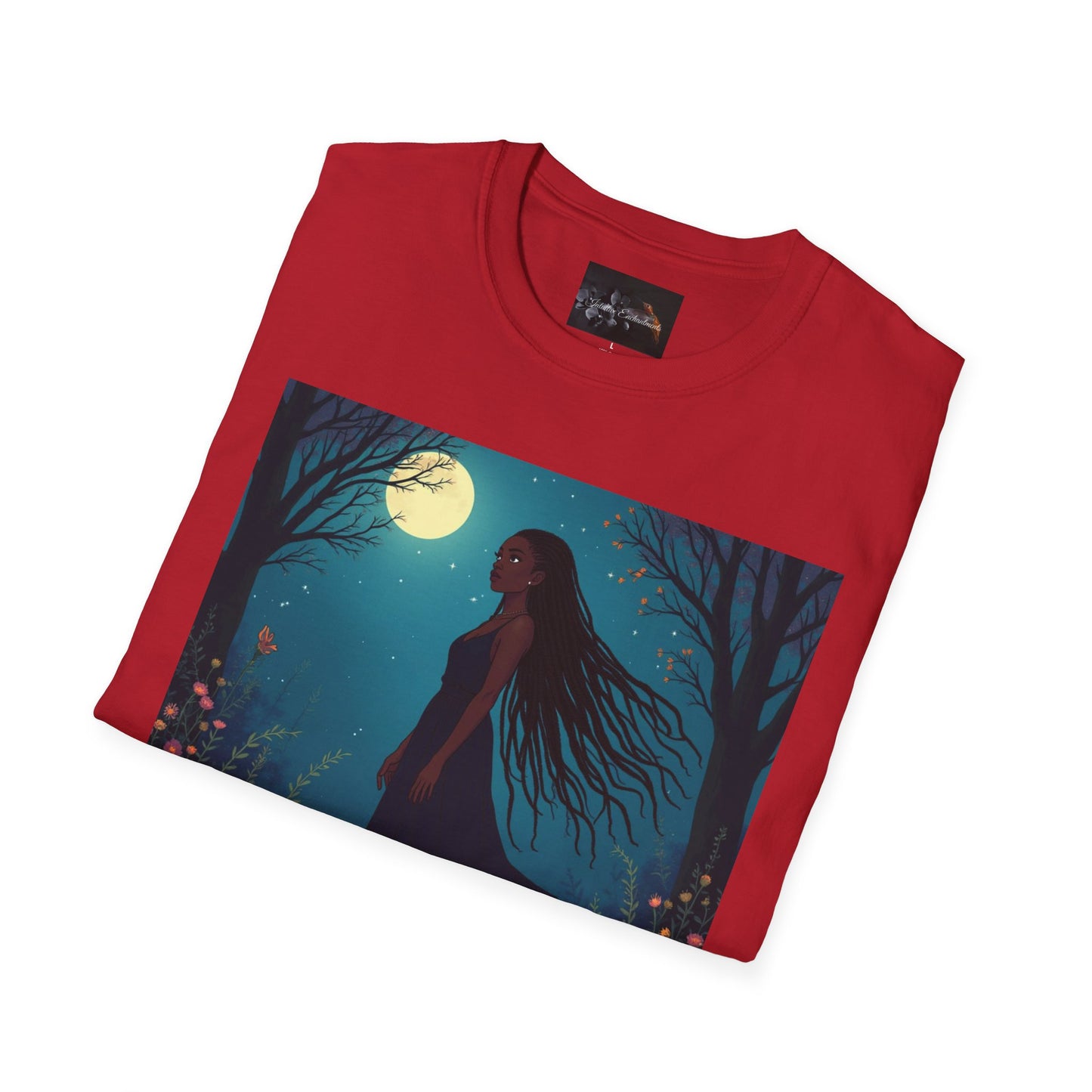 Moonlit Silhouette Unisex T-Shirt, Softstyle Tee for Nature Lovers, Perfect for Gifts and Everyday Wear
