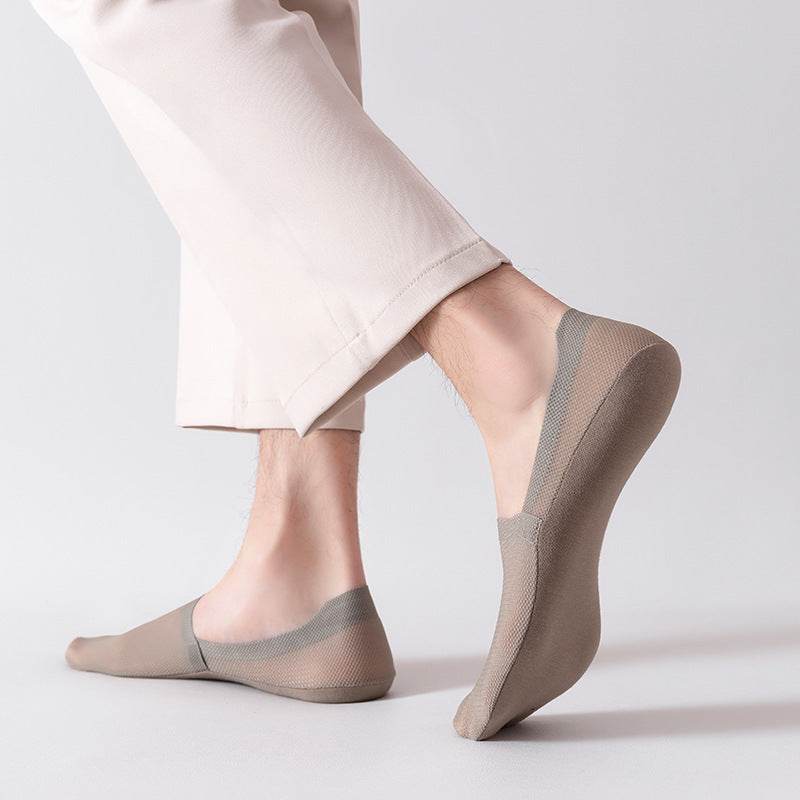 thin breathable mesh boat socks short socks shallow mouth ice silk invisible socks  - IntuitiveEncBoutique