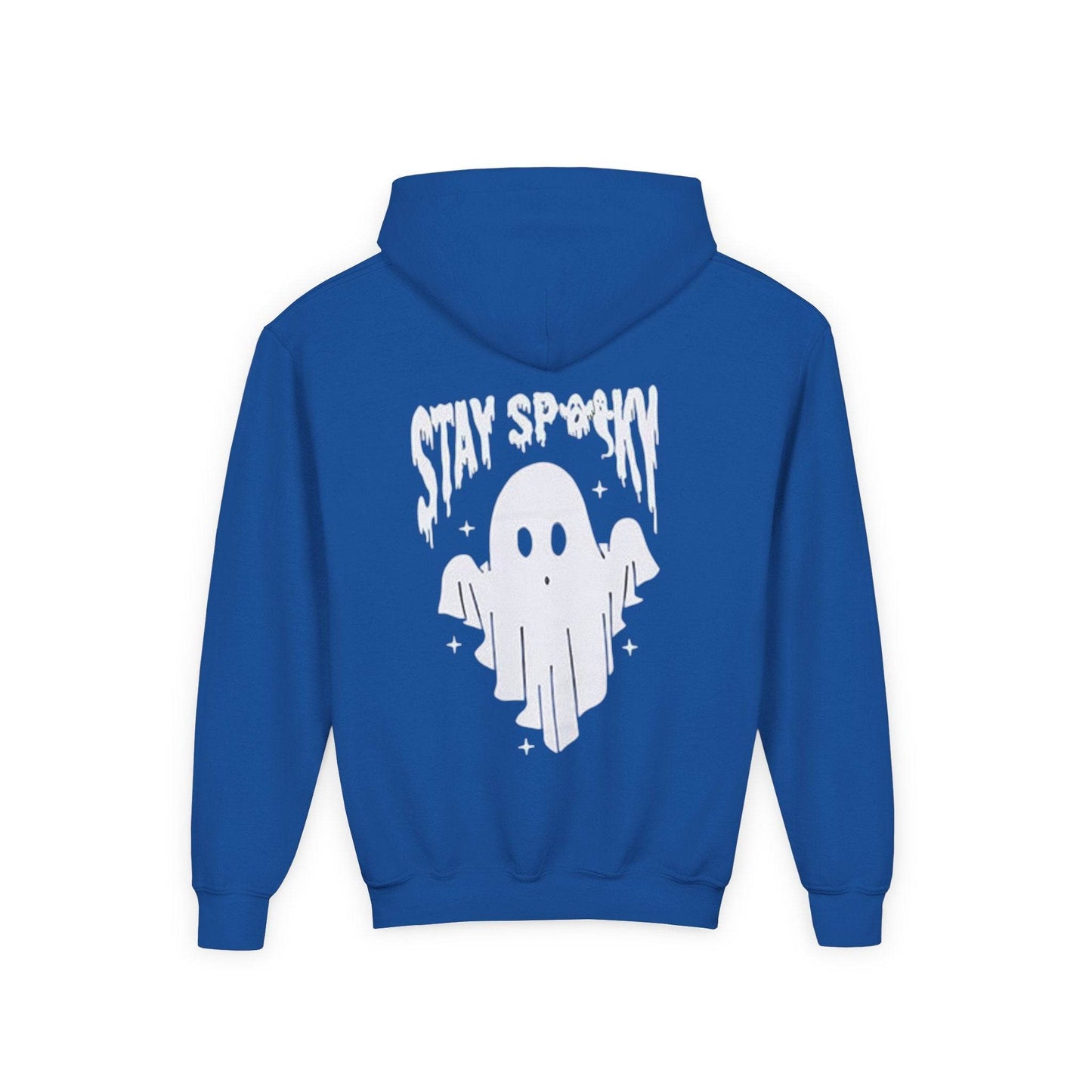 Youth Ghostly Rocker Hoodie - Stay Spooky Sweatshirt, Halloween Apparel, Youth Fashion, Skeleton Design, Cozy Gift - IntuitiveEncBoutique