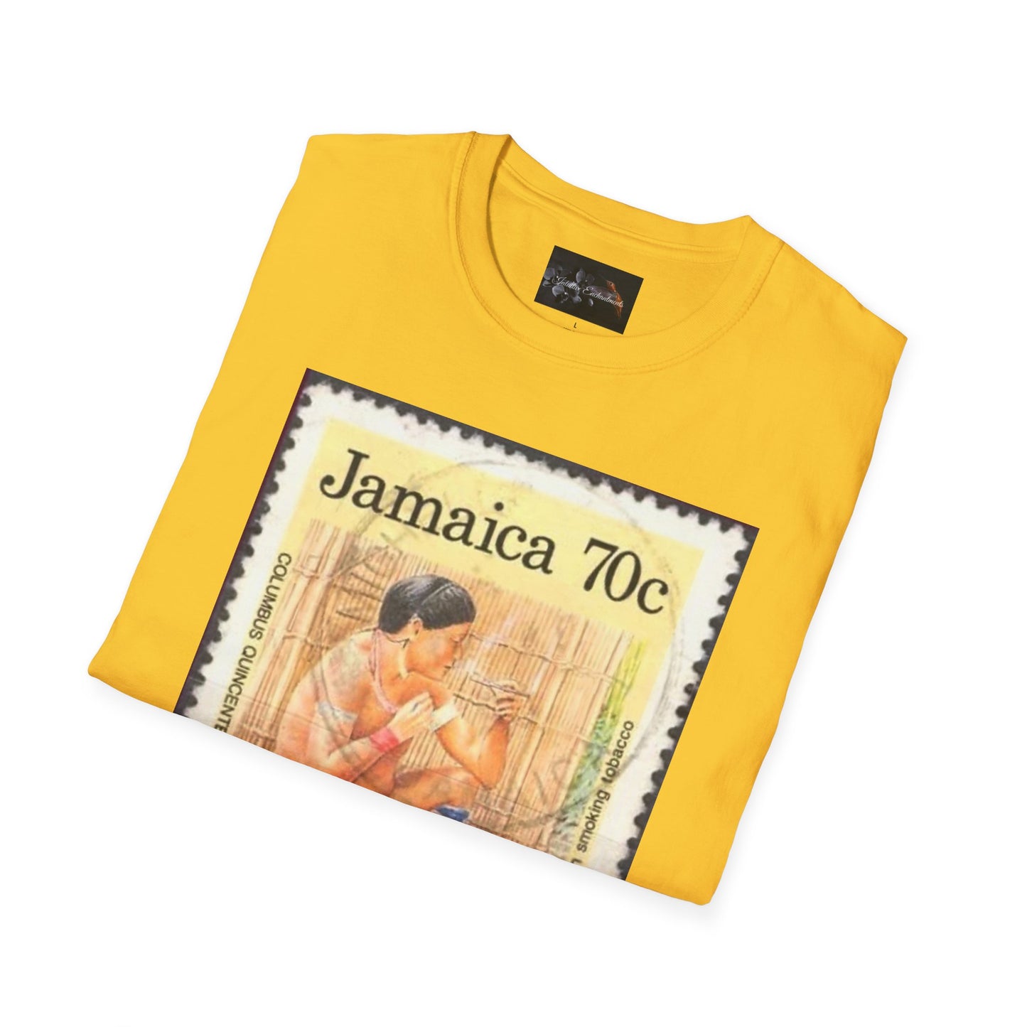 Vintage Jamaica Stamp Tee, Softstyle T-Shirt, Unisex Graphic Tee, Bohemian Style Shirt, Travel Lovers Apparel, Cool Gift Idea