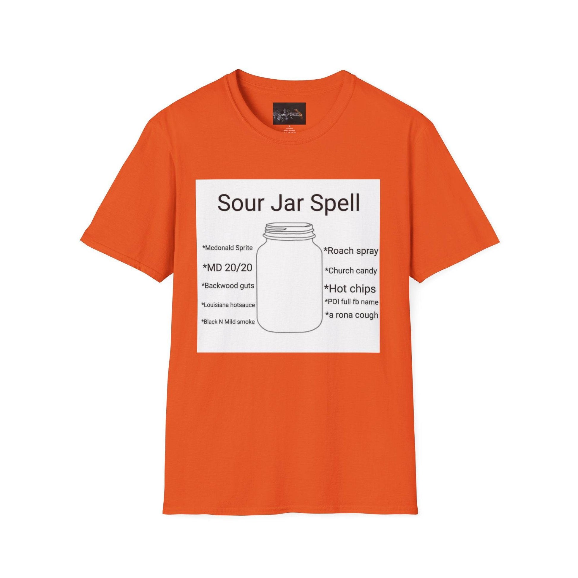 Sour Jar Spell T-Shirt for Witches, Unisex Softstyle Tee, Ideal for Magical Practitioners, Spell Casting, Witchcraft Gift, Summer Solstice - IntuitiveEncBoutique