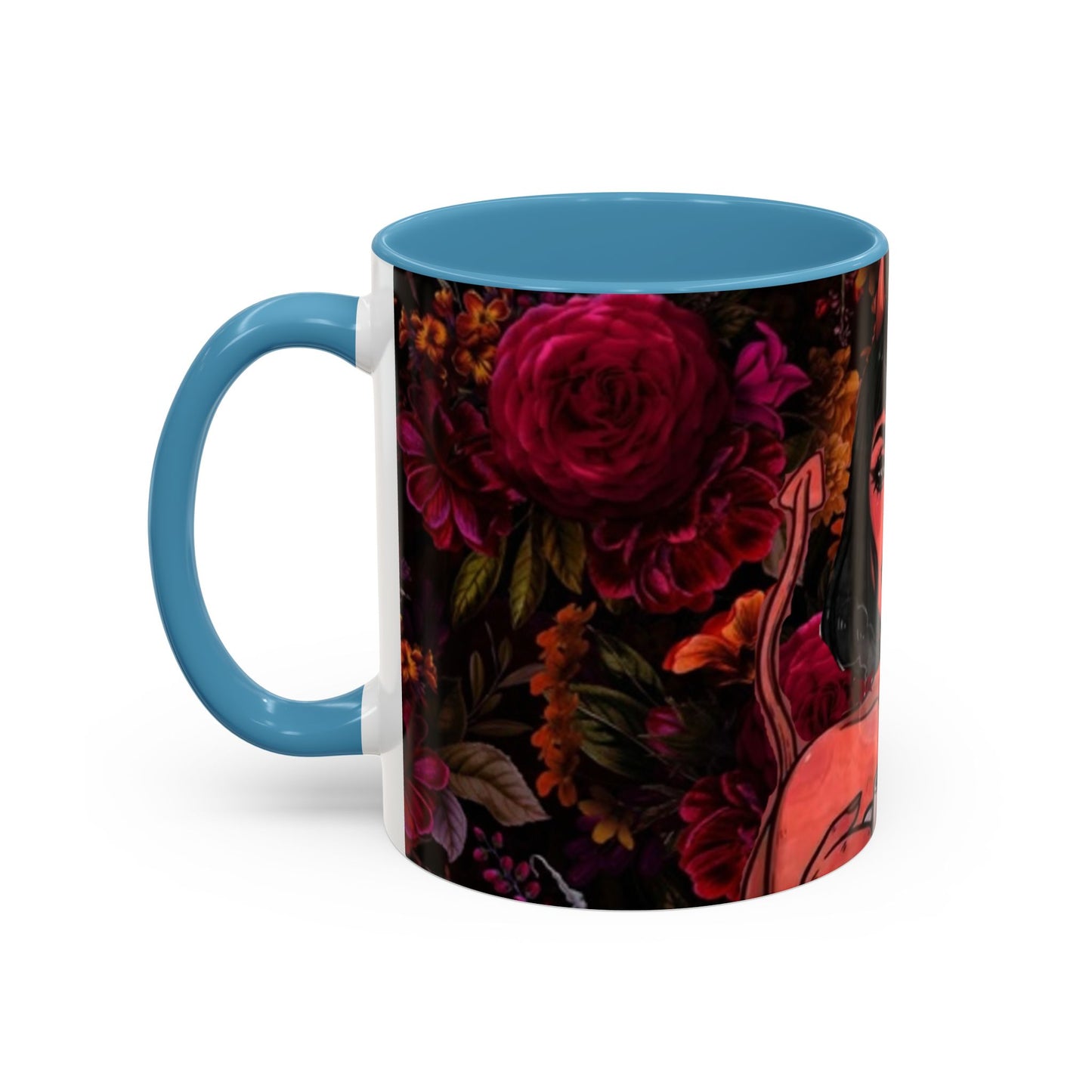 Gothic Floral Accent Coffee Mug - Perfect for Coffee Lovers, Gift for Birthdays, Drama Queen Decor, Unique Art Mug