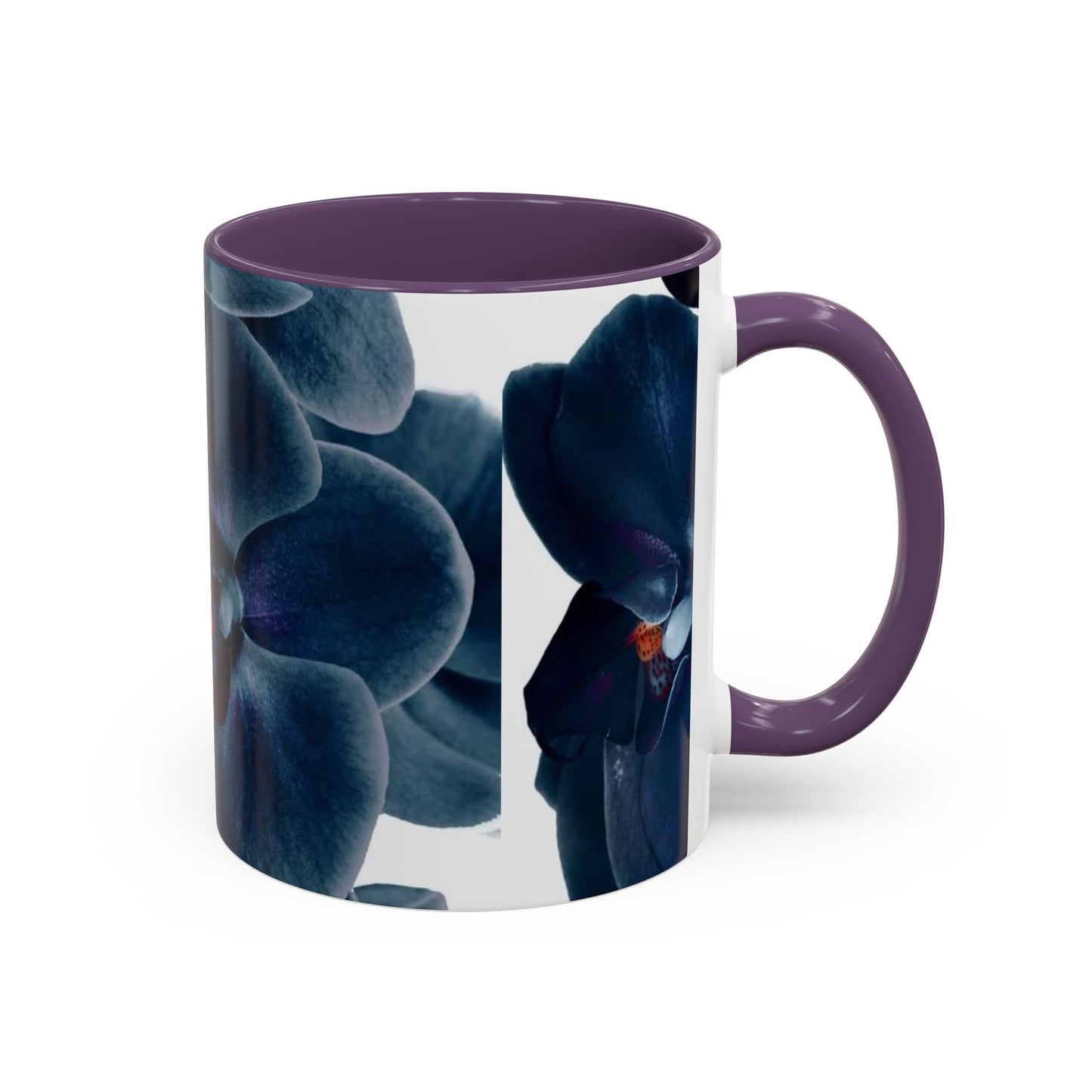 Elegant Orchid Accent Coffee Mug: Floral Drinkware for Home, Office, Gift, Mother's Day, Housewarming