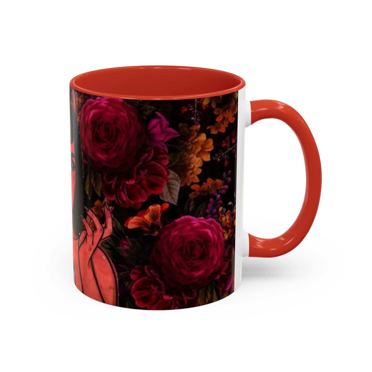Gothic Floral Accent Coffee Mug - Perfect for Coffee Lovers, Gift for Birthdays, Drama Queen Decor, Unique Art Mug
