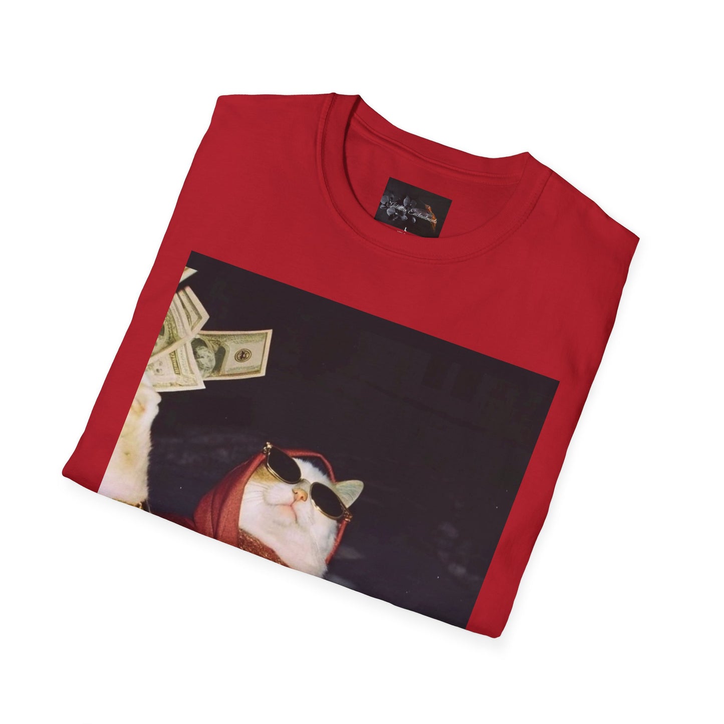 Cash Cat Unisex Softstyle T-Shirt, Funny Cat Shirt, Pet Lover Gift, Casual Wear, Birthday Gift, Unique Humor Tee