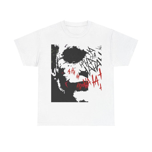 Unisex Heavy Cotton Tee - Joker Inspired Graphic Tee, Casual Wear, Perfect for Halloween, Movie Fans, Gift Idea, Streetwear - IntuitiveEncBoutique