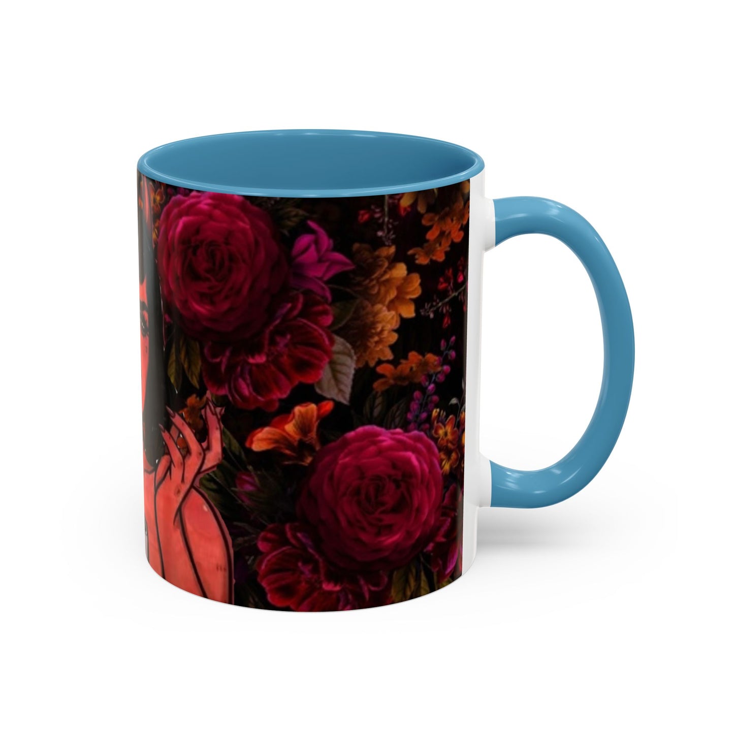 Gothic Floral Accent Coffee Mug - Perfect for Coffee Lovers, Gift for Birthdays, Drama Queen Decor, Unique Art Mug