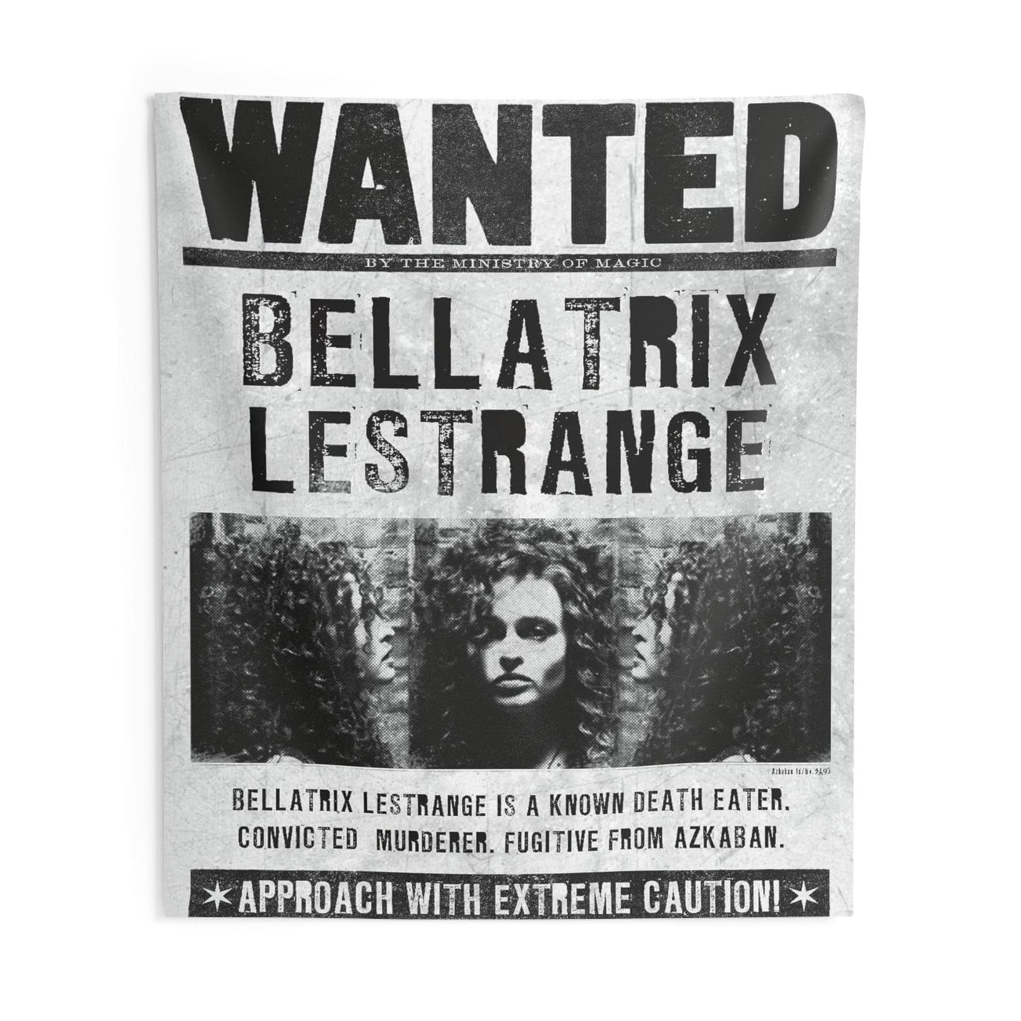 Bellatrix Wanted Indoor Wall Tapestries, Harry Potter Tapestry, Bedroom Decor, Dorm Room - IntuitiveEncBoutique