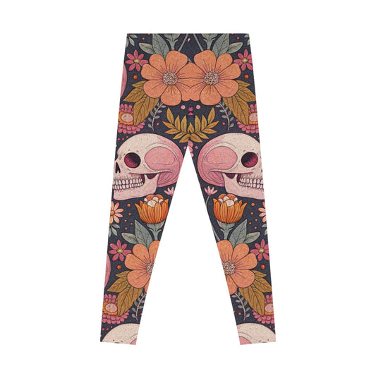 Floral Skull Leggings β Trendy Stretchy Leggings for Exercise, Casual Wear, Halloween, Festivals, and Everyday Comfort - IntuitiveEncBoutique
