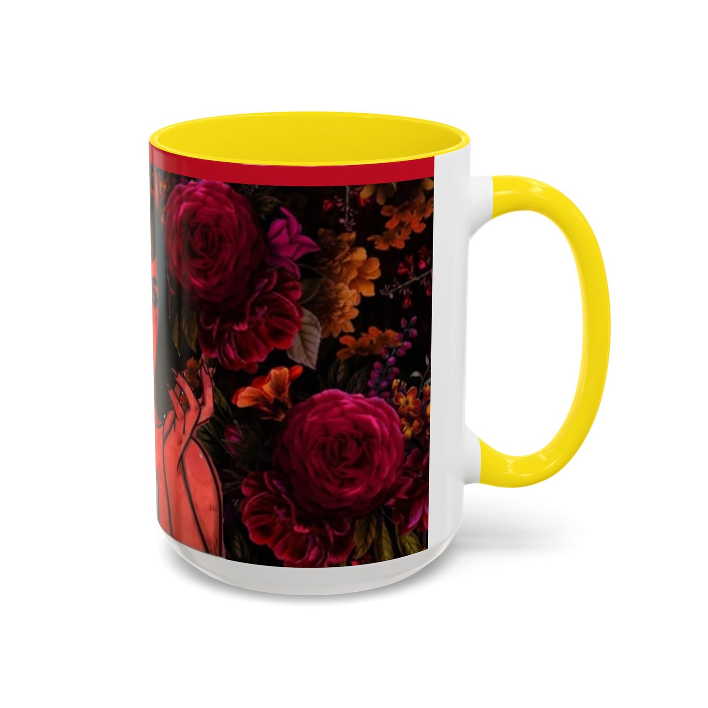 Gothic Floral Accent Coffee Mug - Perfect for Coffee Lovers, Gift for Birthdays, Drama Queen Decor, Unique Art Mug