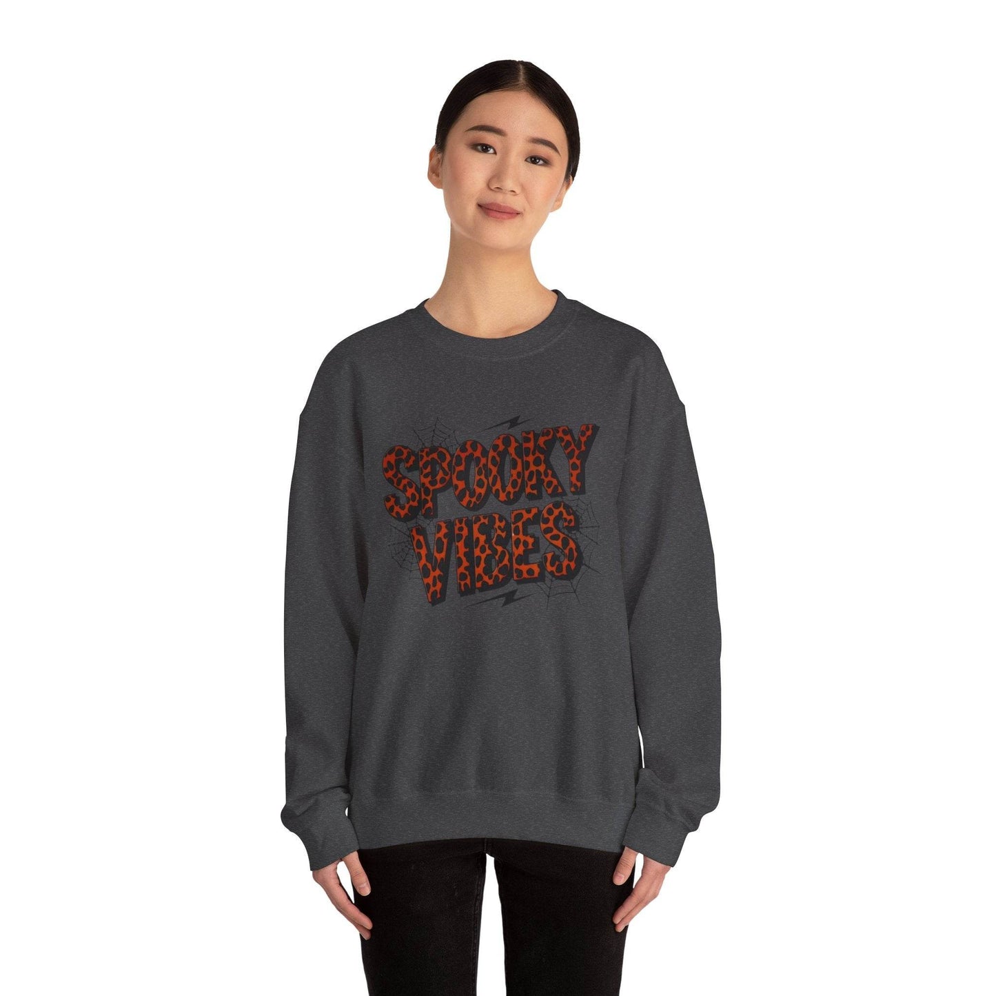 Spooky Vibes Sweatshirt - Halloween Crewneck, Unisex Cozy Jumper, Fall Fashion, Ghosts & Ghouls, Casual Wear, Fun Gift - IntuitiveEncBoutique