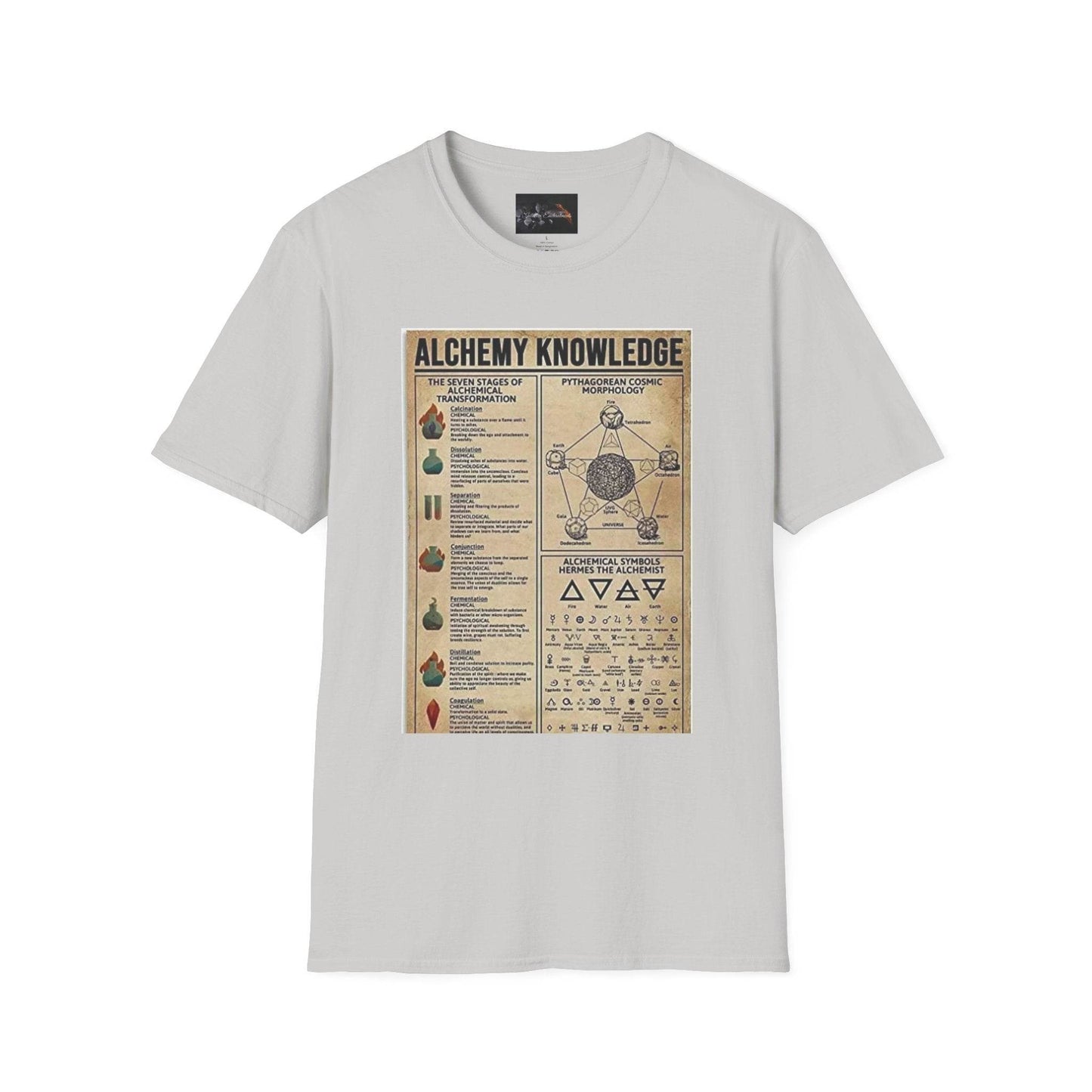 Alchemy Knowledge Unisex T-Shirt, Vintage-style Graphic Tee, Gift for Historians, Science Lovers, Unique Learning Shirt, Educational Apparel - IntuitiveEncBoutique