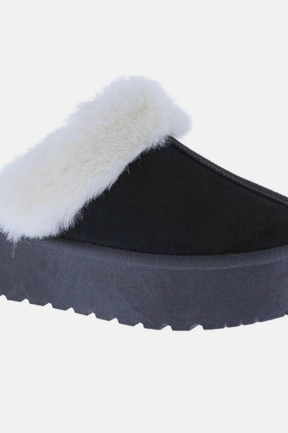 Weeboo Thick Bottom Fur Trim Snow Slippers - IntuitiveEncBoutique