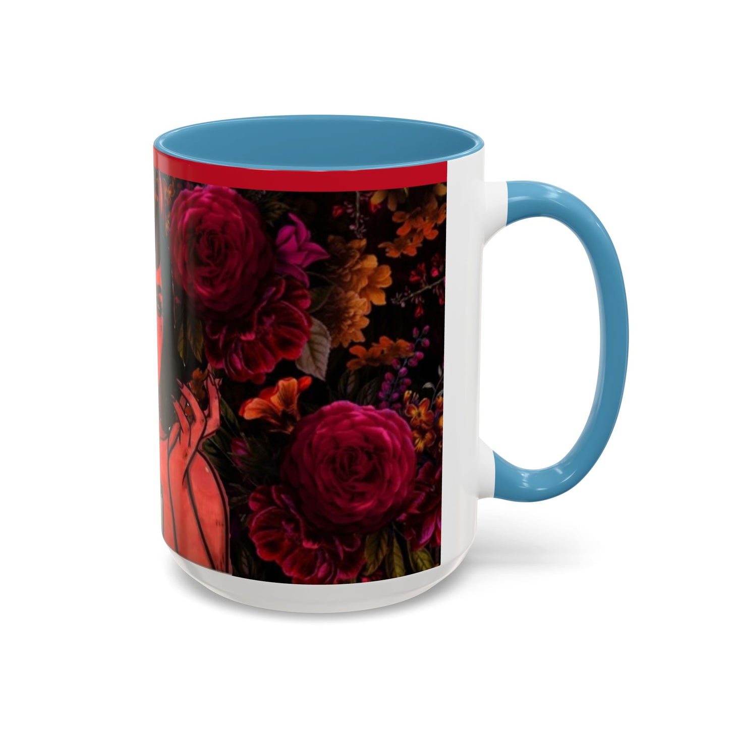 Gothic Floral Accent Coffee Mug - Perfect for Coffee Lovers, Gift for Birthdays, Drama Queen Decor, Unique Art Mug