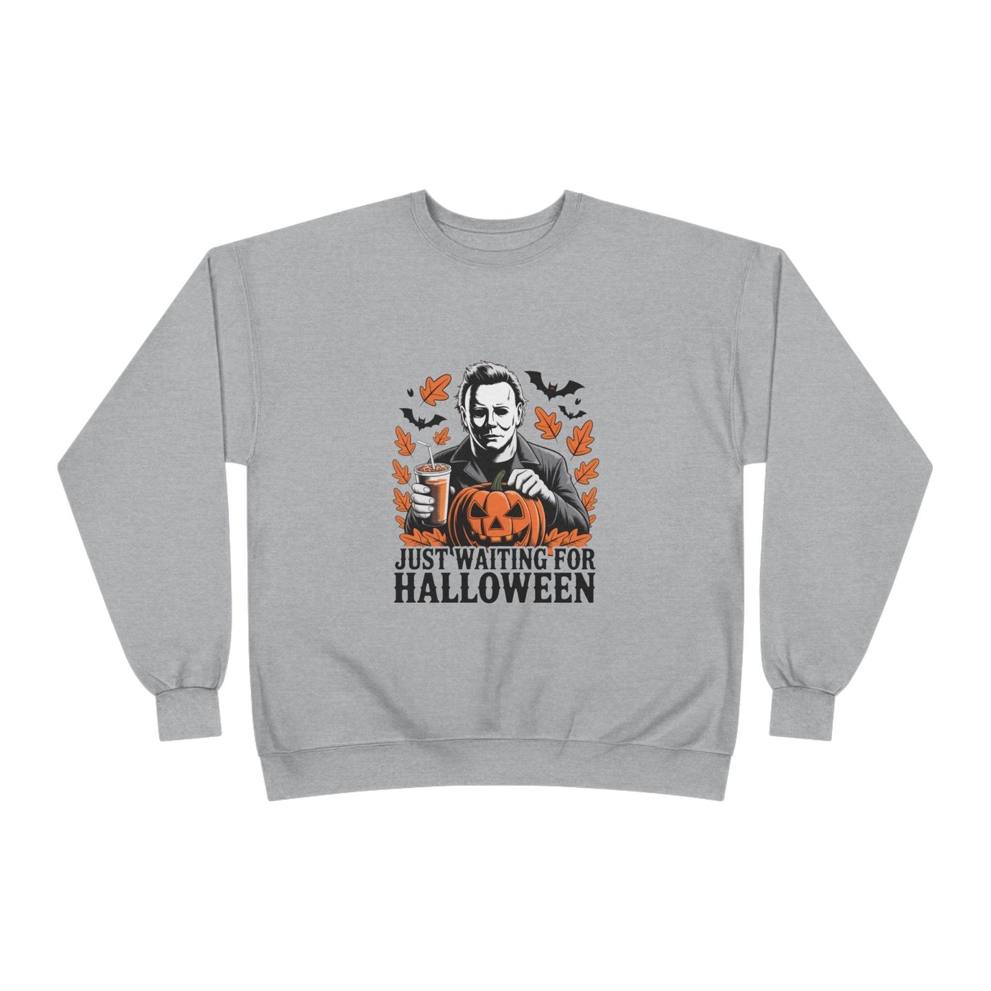 Halloween Sweatshirt - Just Waiting for Halloween | Unisex Crewneck Pullover, Fall Fashion, Halloween Gift, Cozy Sweater, Eco-Friendly Wear - IntuitiveEncBoutique